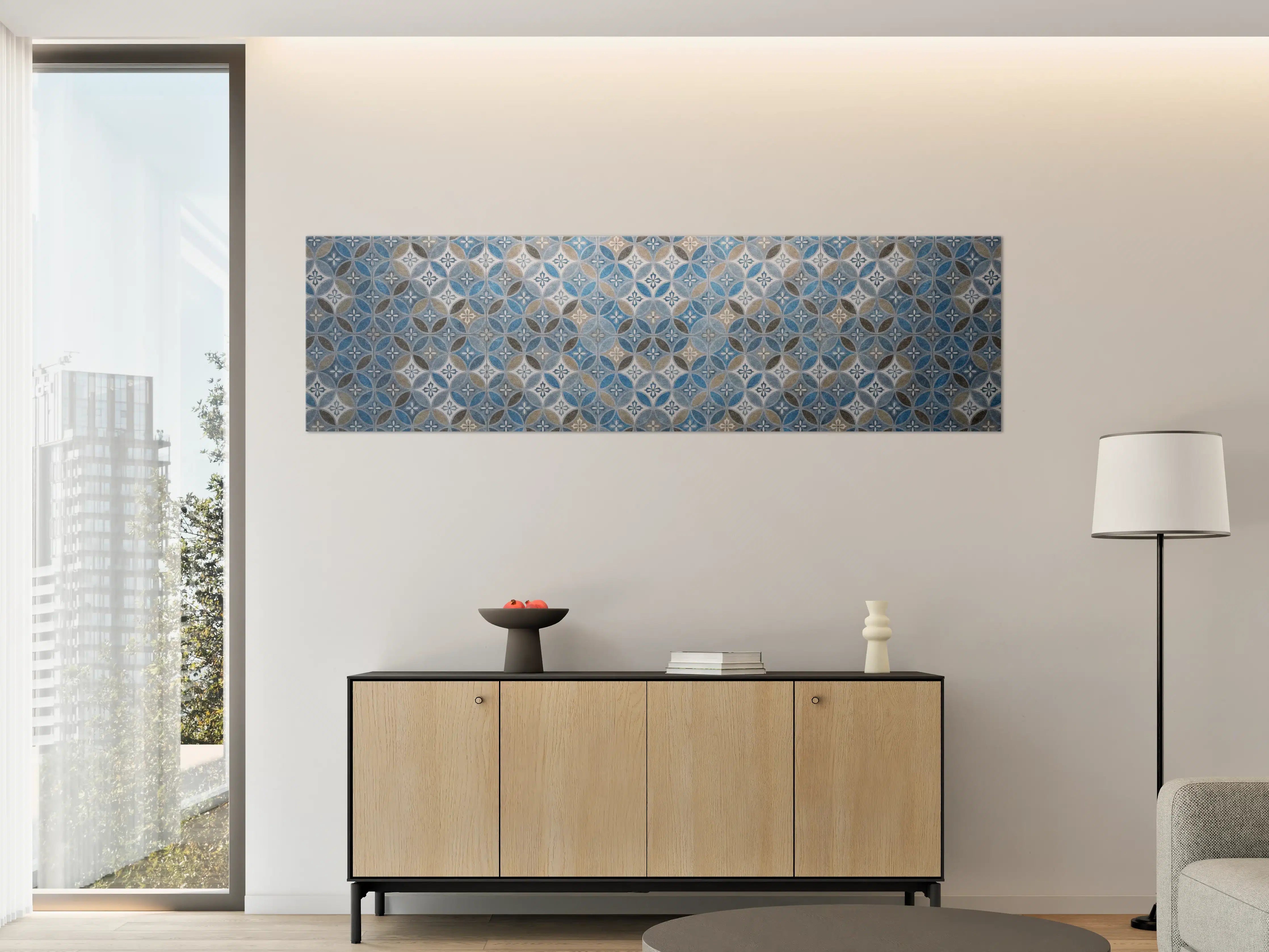 Große Wandbilder - Blaues Vintage Mosaik