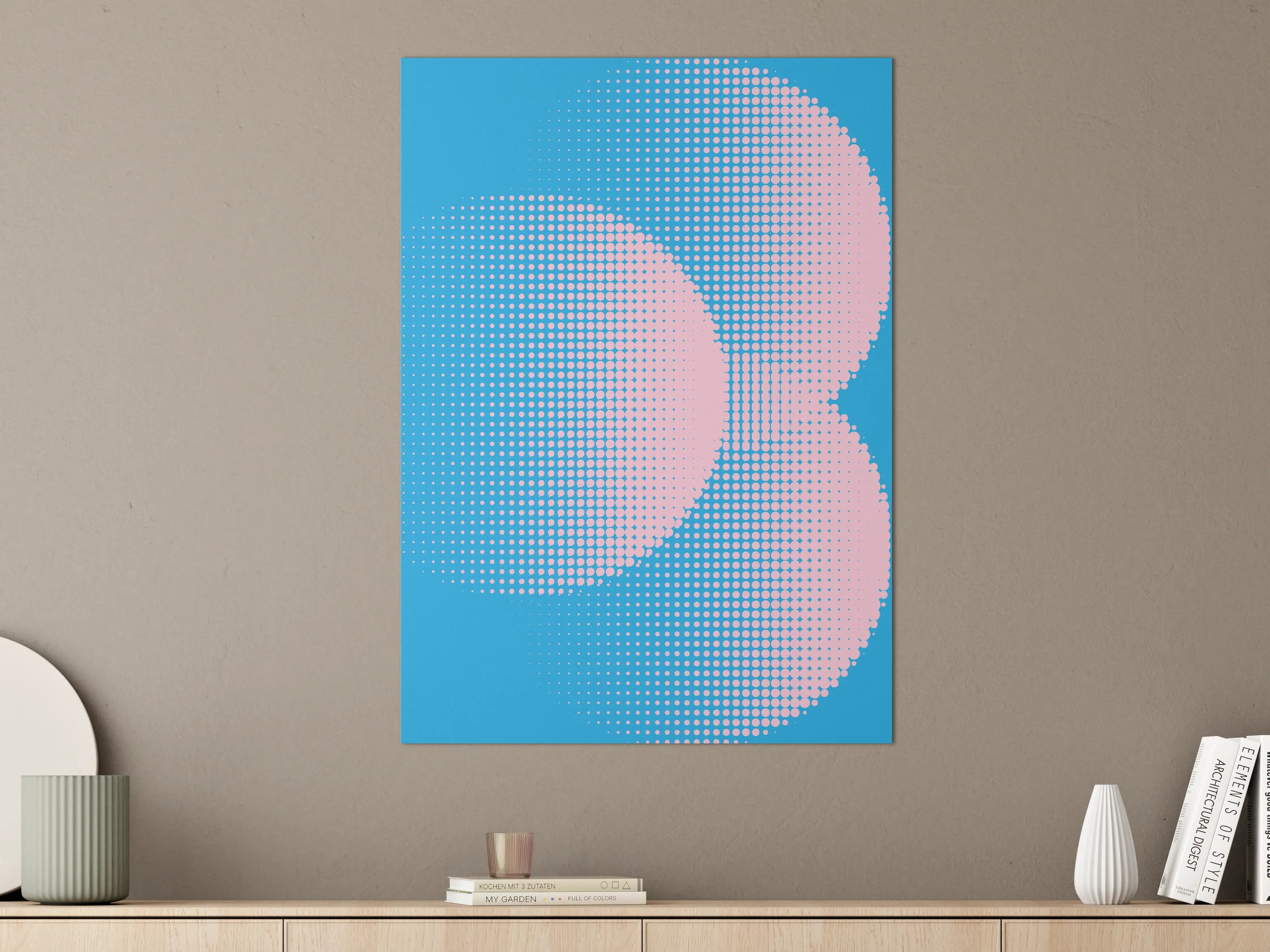Große Wandbilder - Blaues und pinkes Digitales Artwork