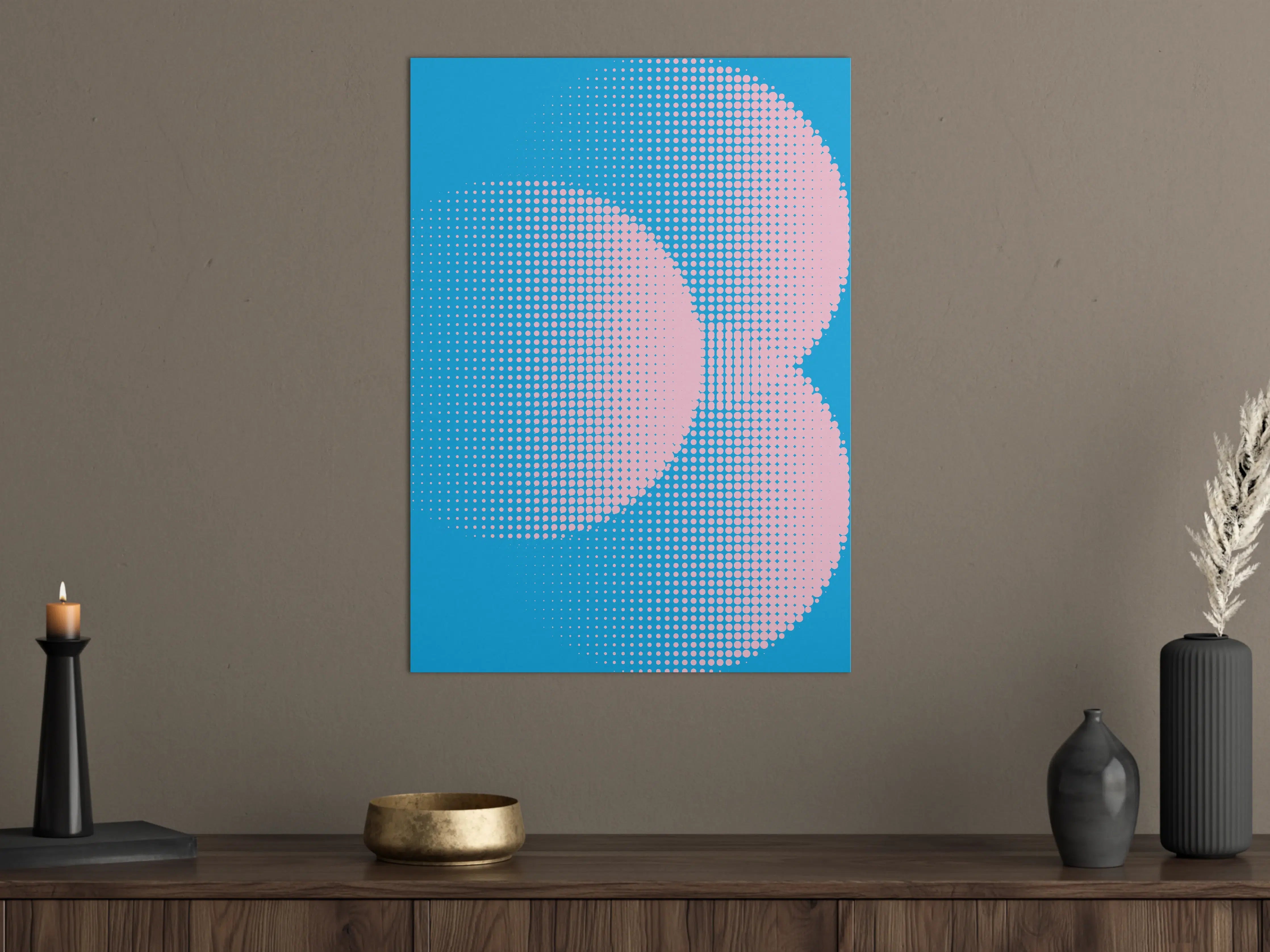 Große Wandbilder - Blaues und pinkes Digitales Artwork