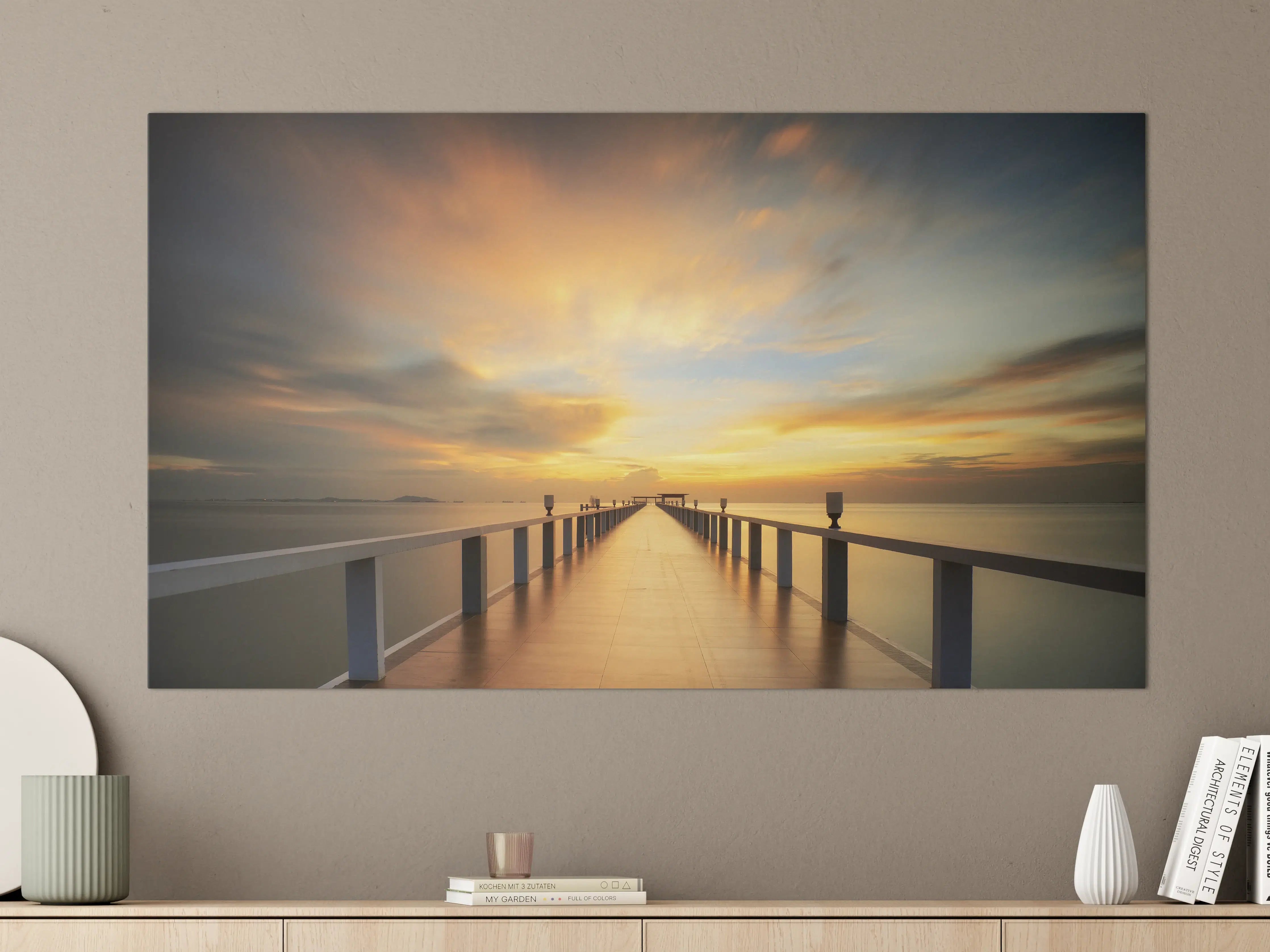 Große Wandbilder - Blick auf den Sonnenuntergang am Meer