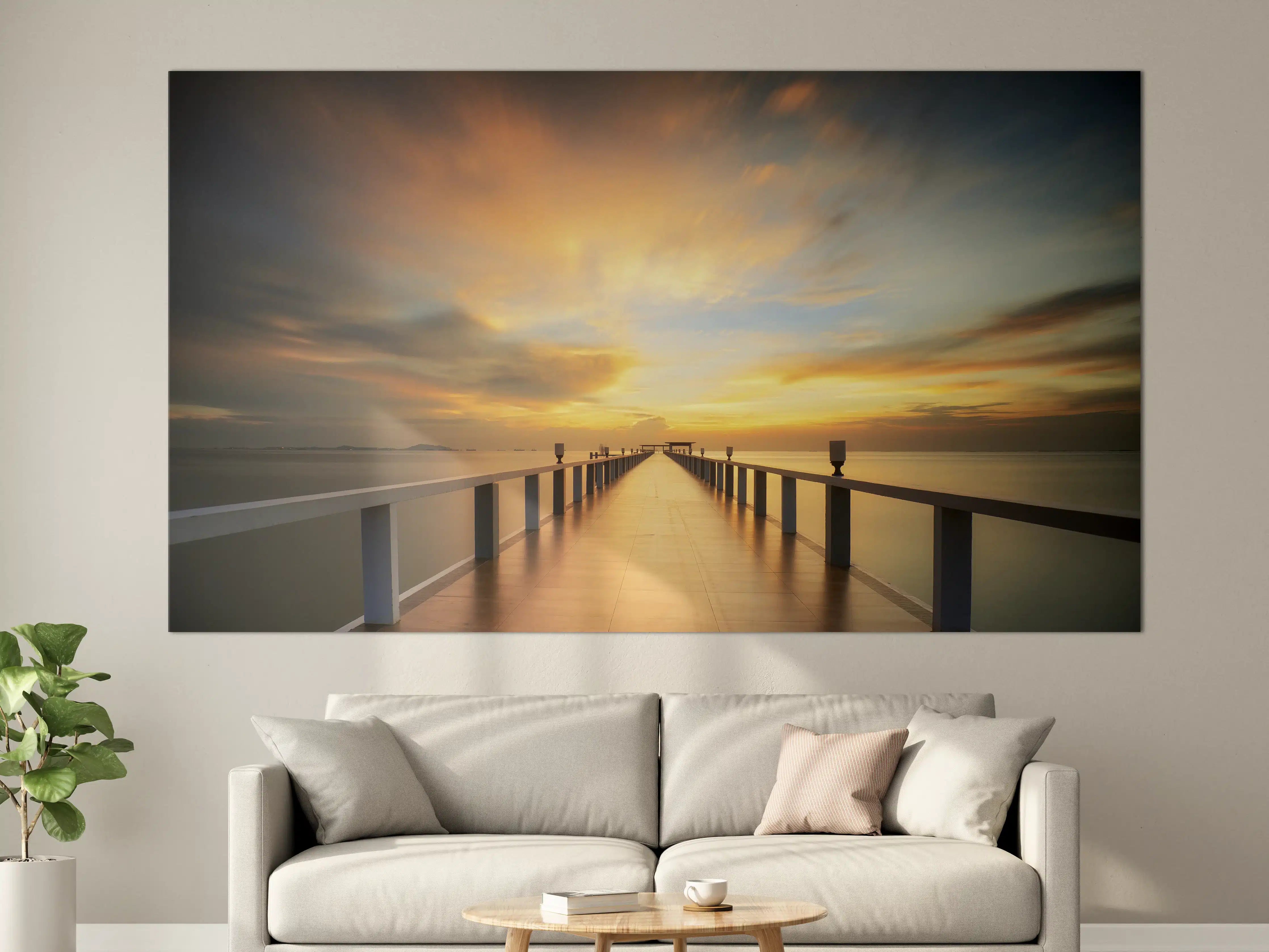 Große Wandbilder - Blick auf den Sonnenuntergang am Meer