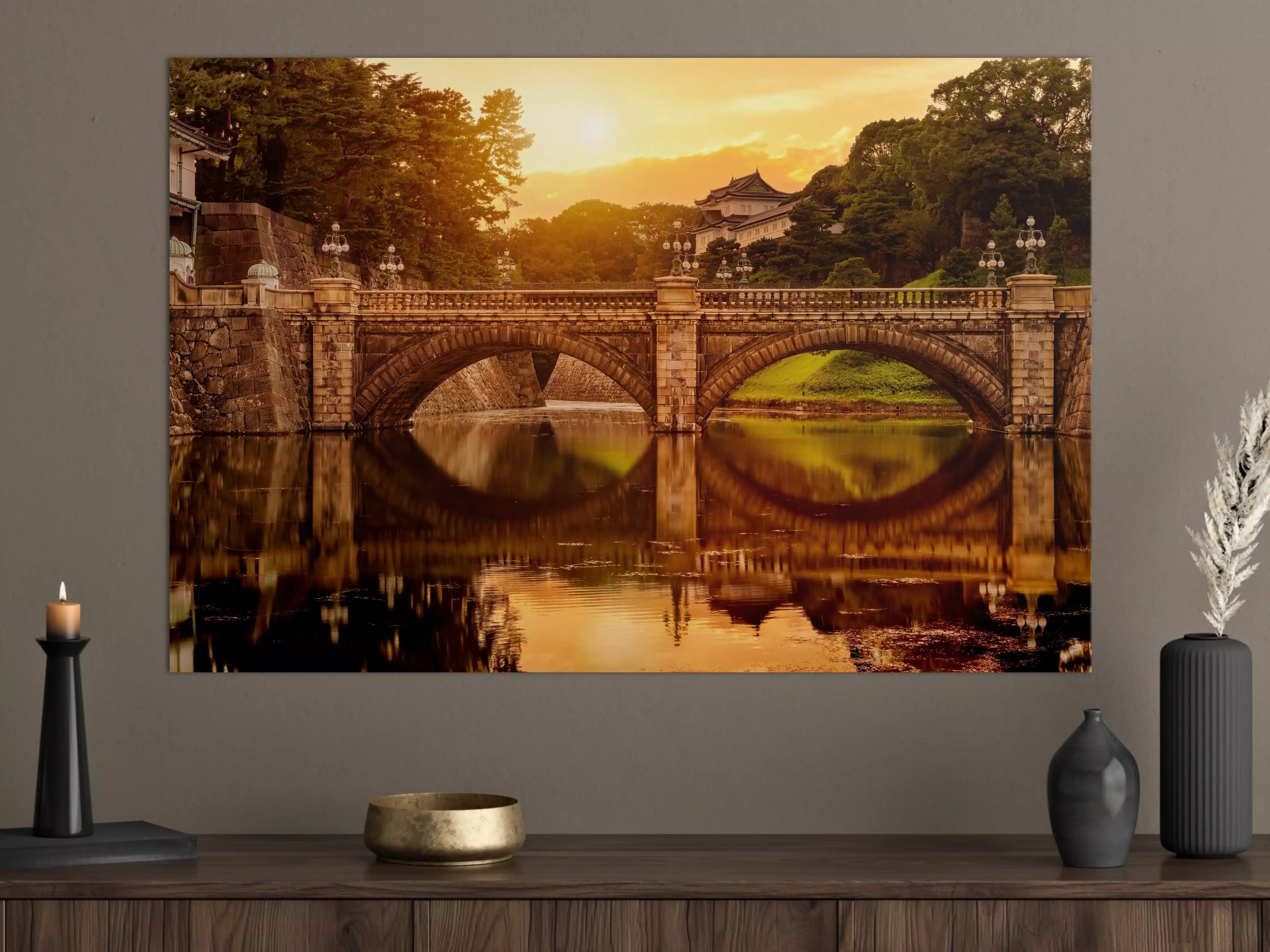 Große Wandbilder - Blick auf die Nijubashi-Brücke in Tokio