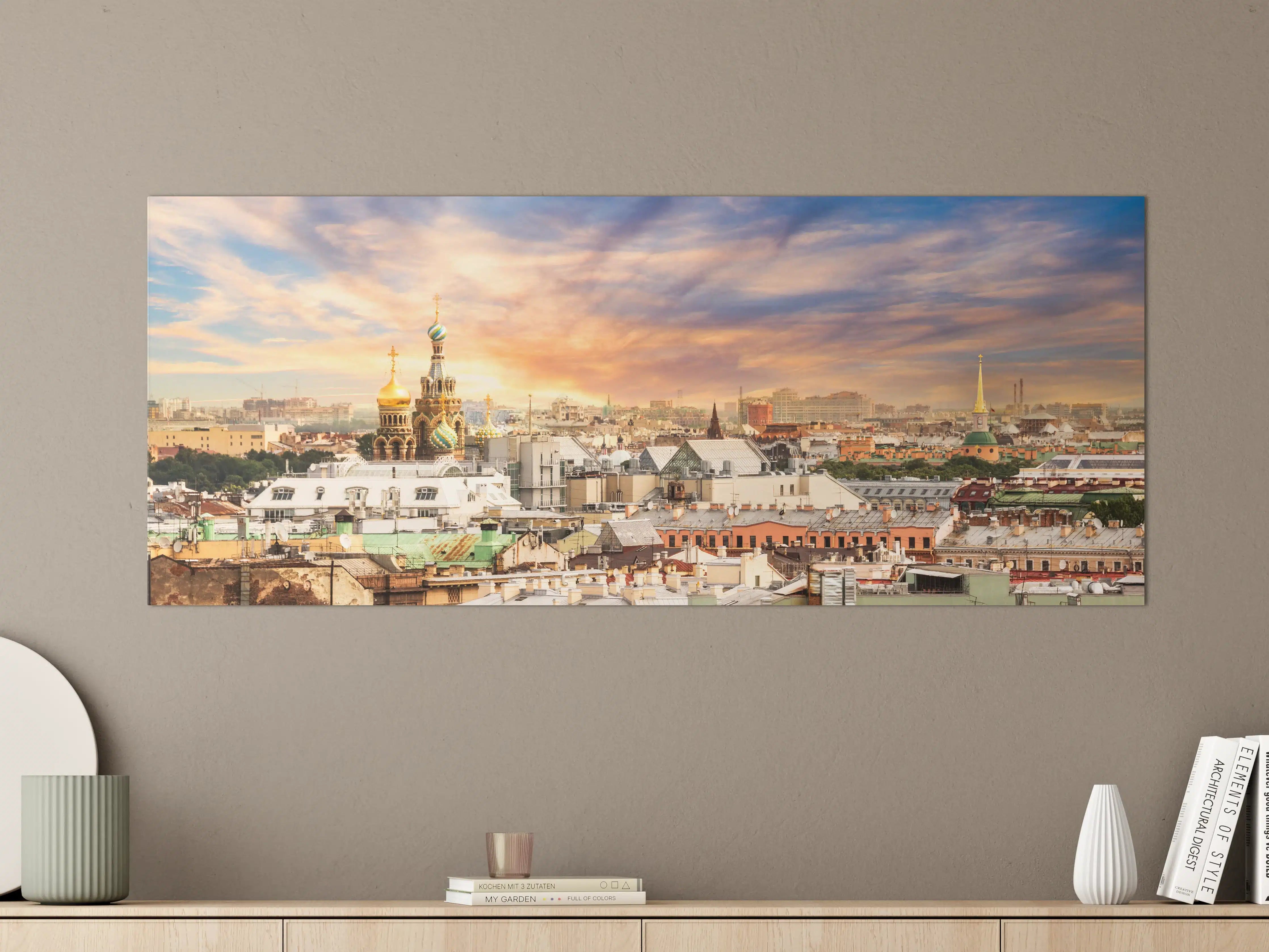 Große Wandbilder - Blick auf die Skyline bei Sonnenuntergang