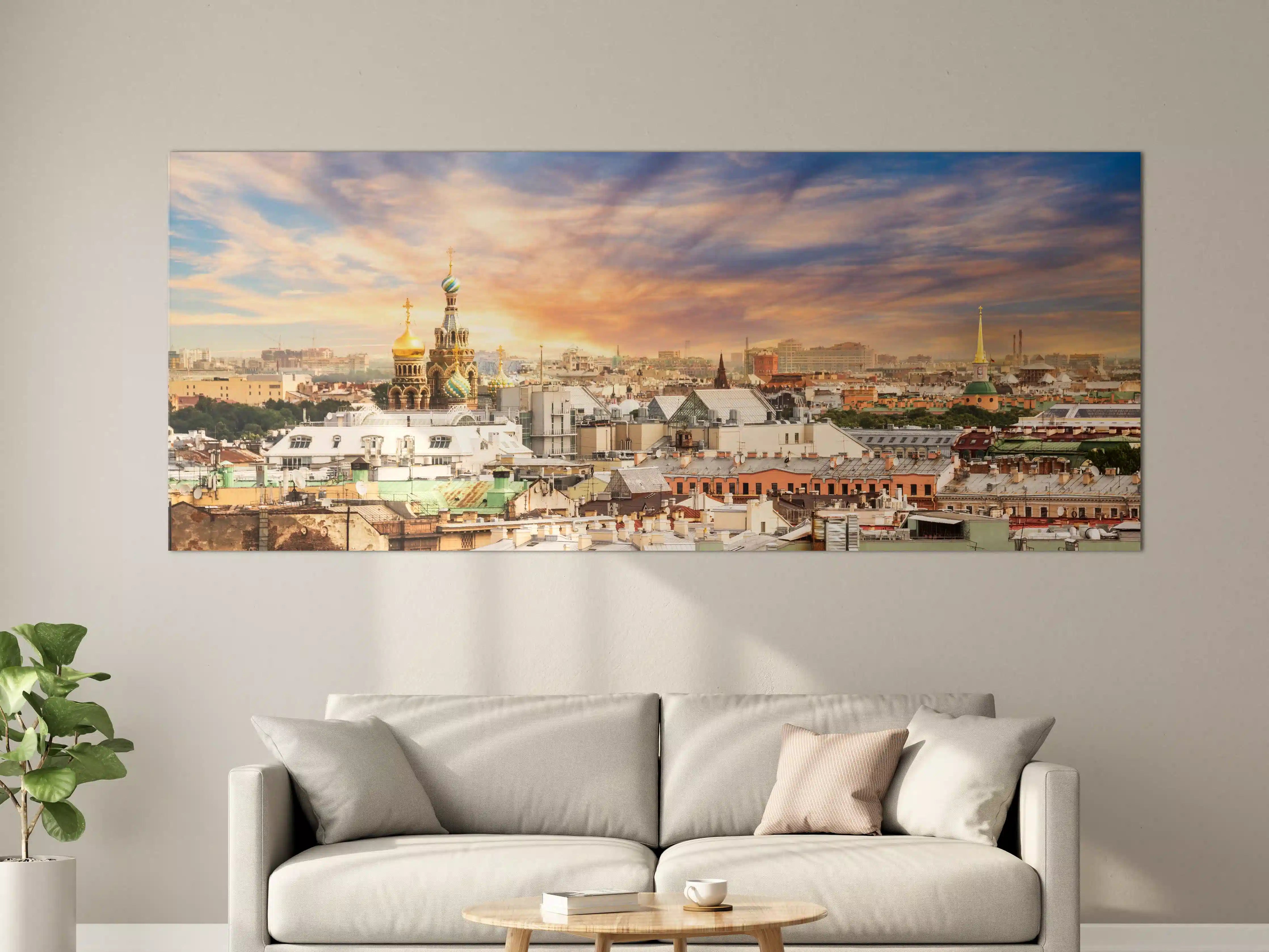 Große Wandbilder - Blick auf die Skyline bei Sonnenuntergang