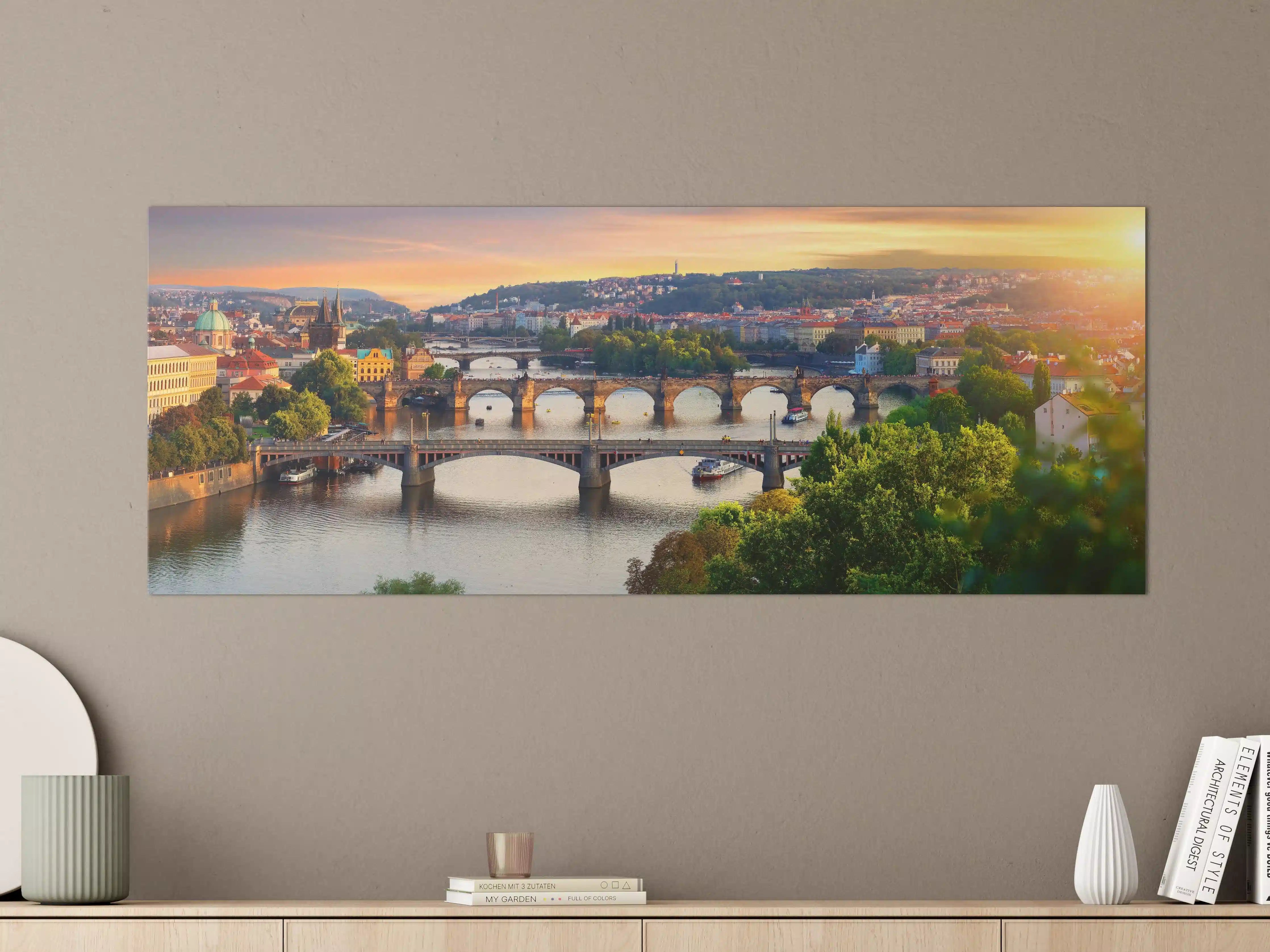 Große Wandbilder - Blick auf die historische Stadtbrücke bei Sonnenuntergang