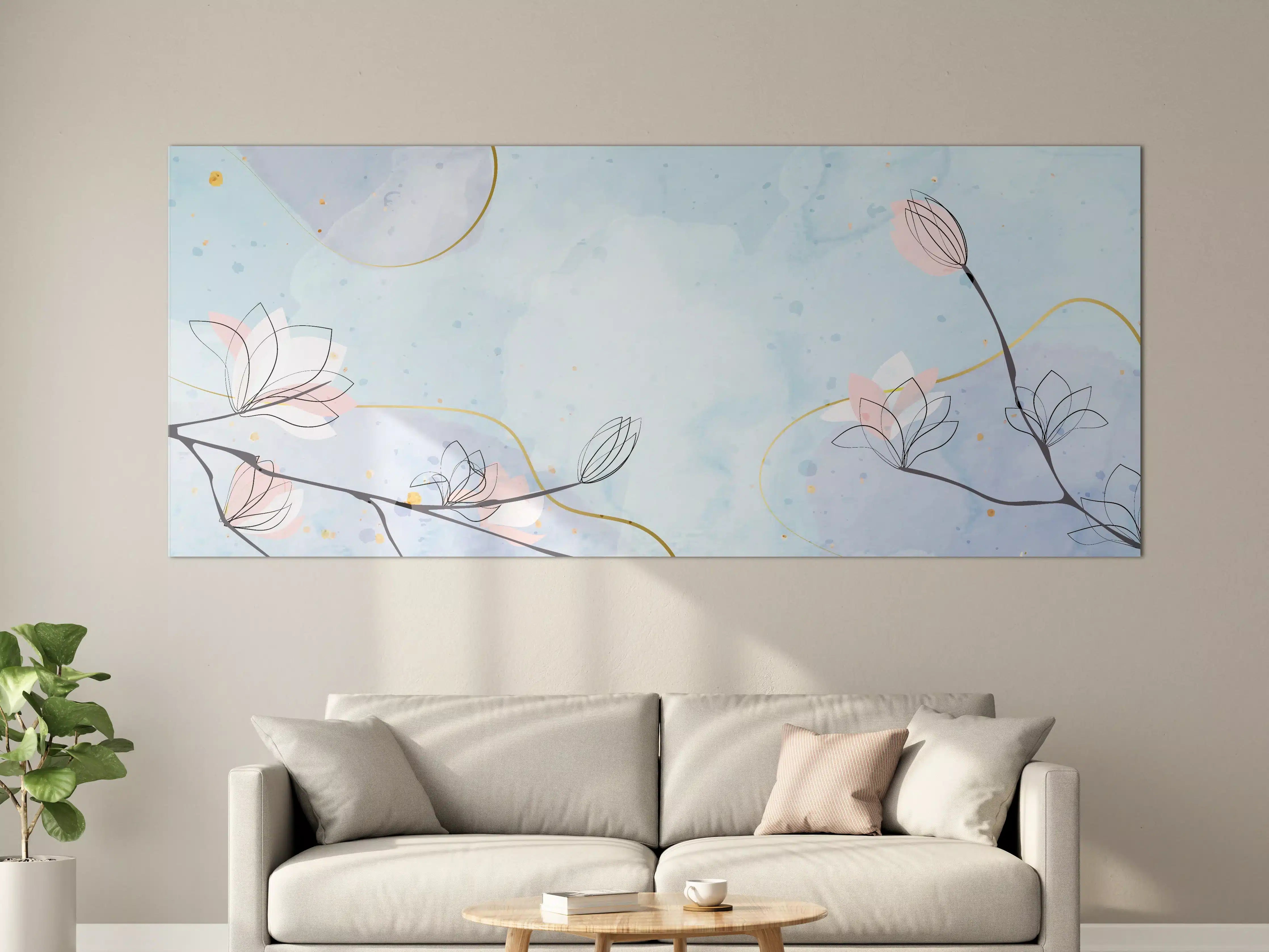 Große Wandbilder - Blumen-Aquarell Pastellfarben
