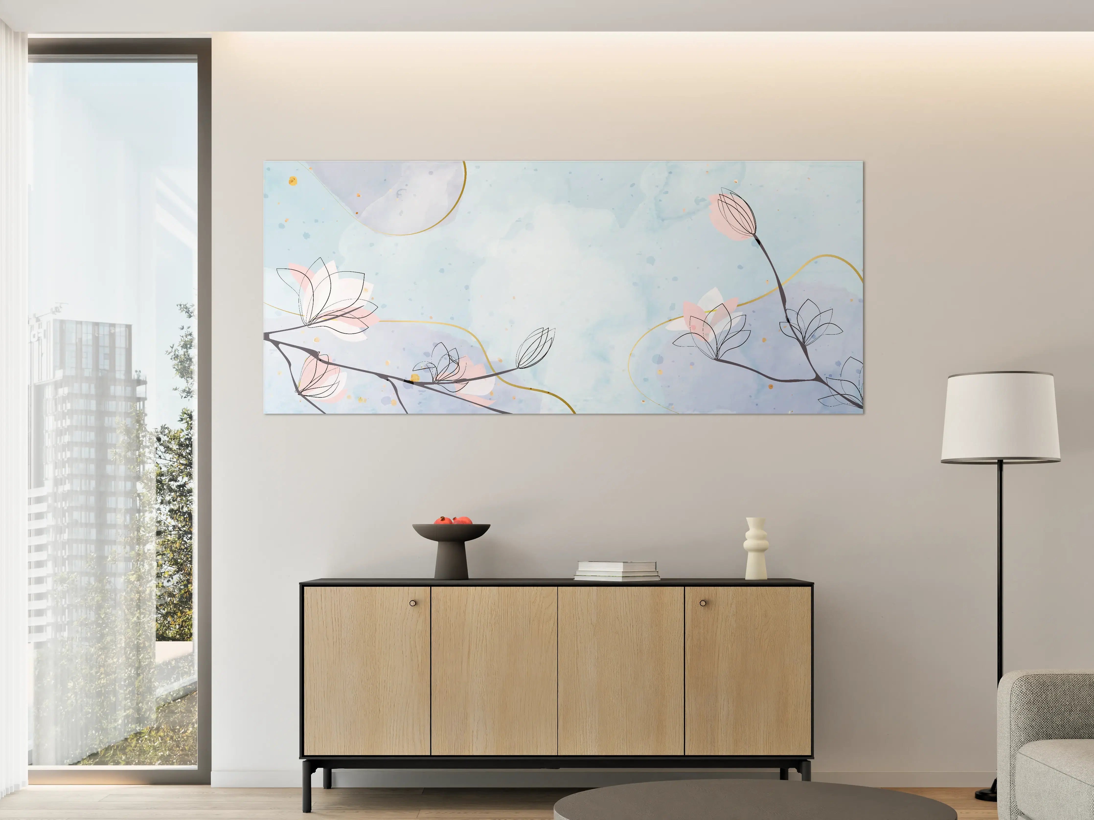 Große Wandbilder - Blumen-Aquarell Pastellfarben