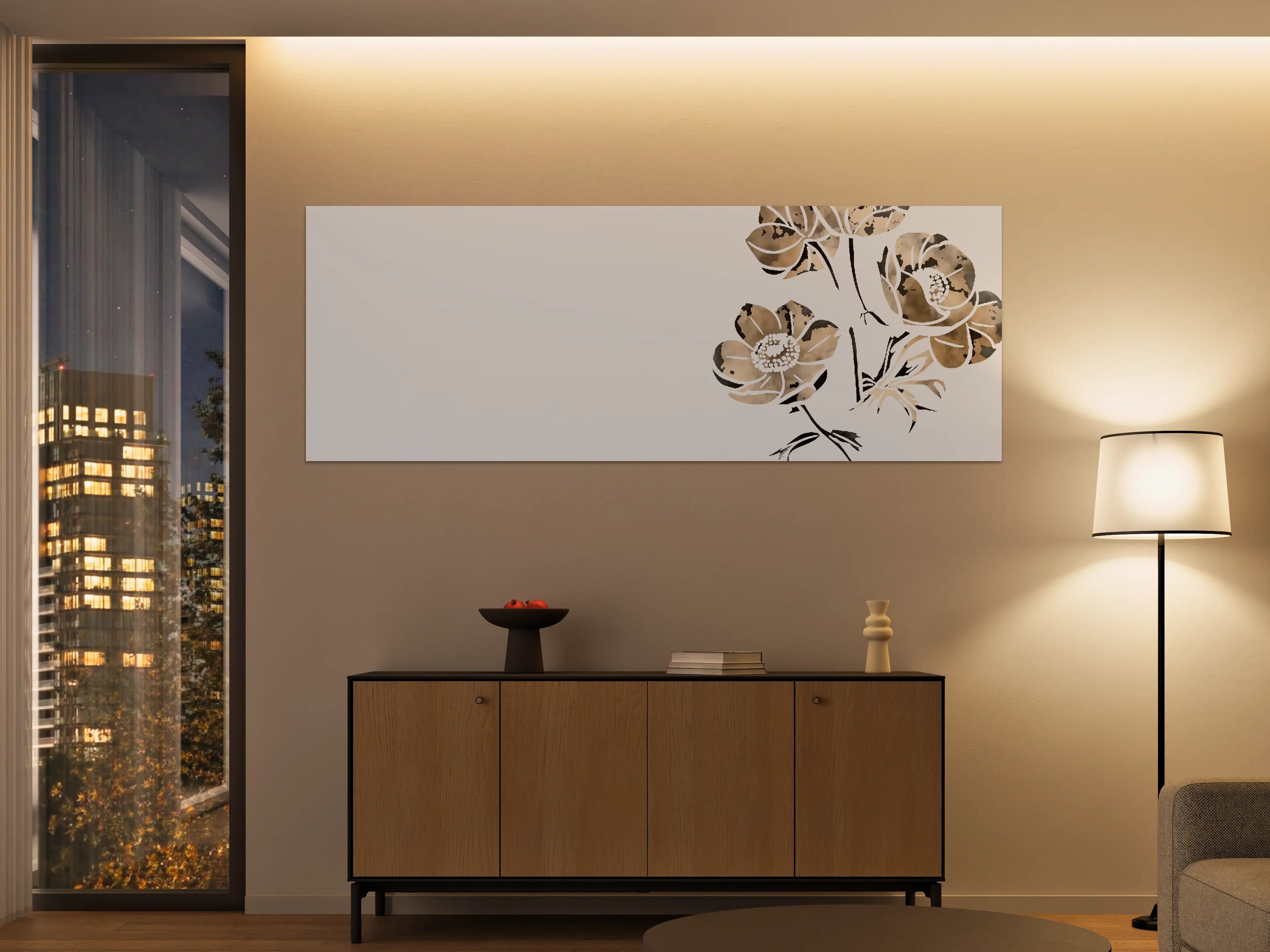 Große Wandbilder - Blumen auf weißem Hintergrund - Aquarell