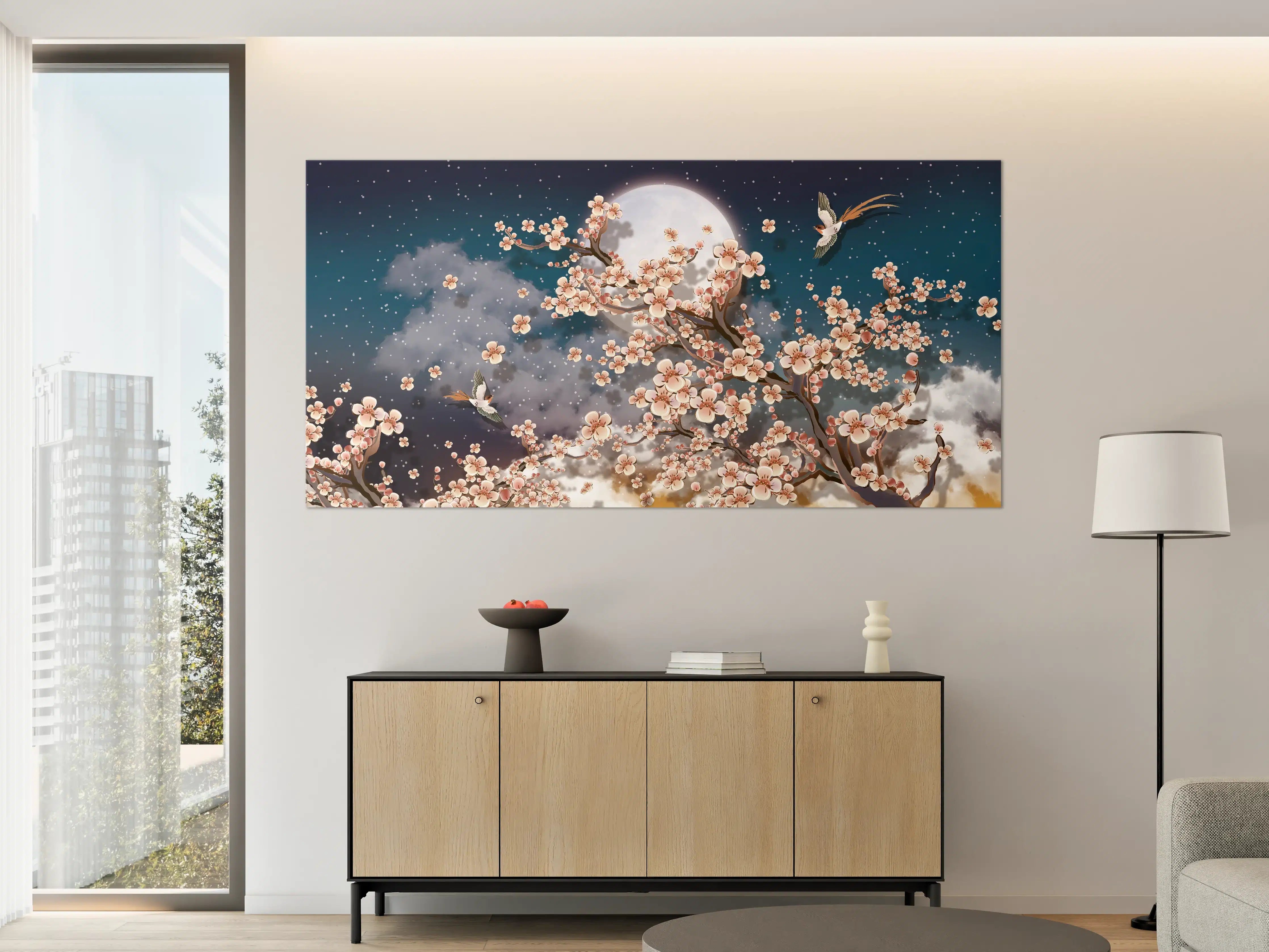 Große Wandbilder - Blumen und Vögel - Floral