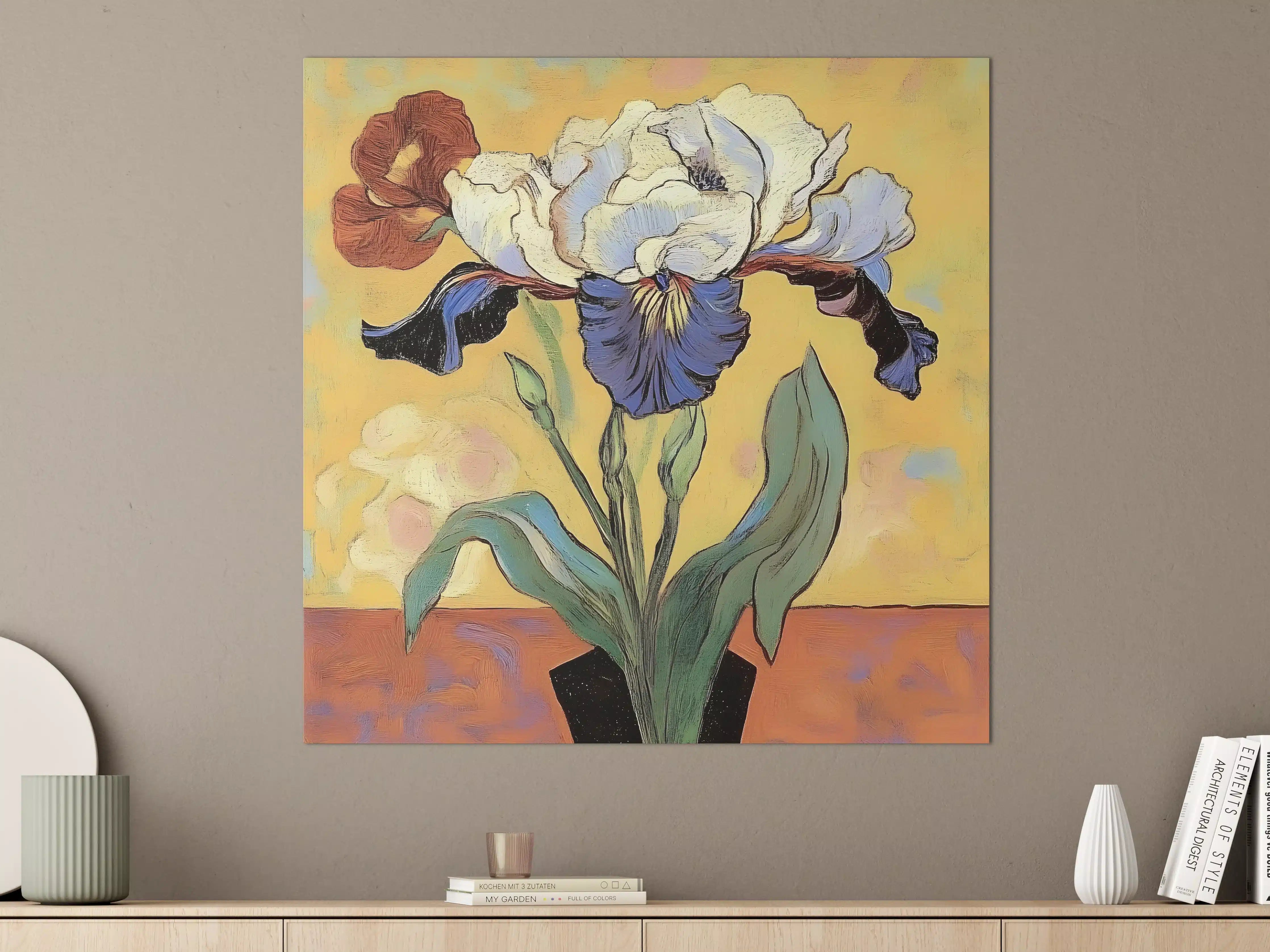 Große Wandbilder - Blumenmalerei in leuchtenden Farben
