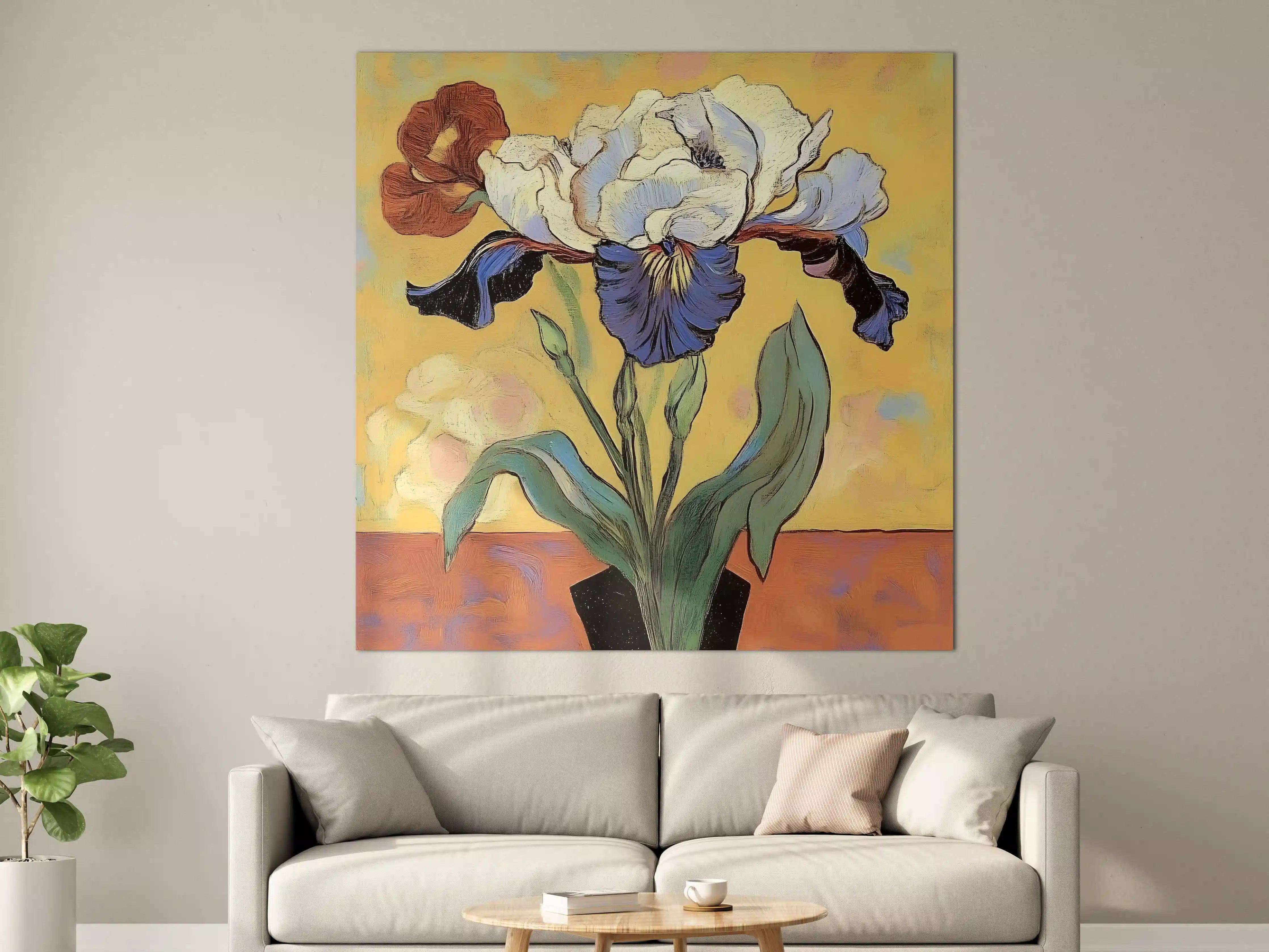 Große Wandbilder - Blumenmalerei in leuchtenden Farben