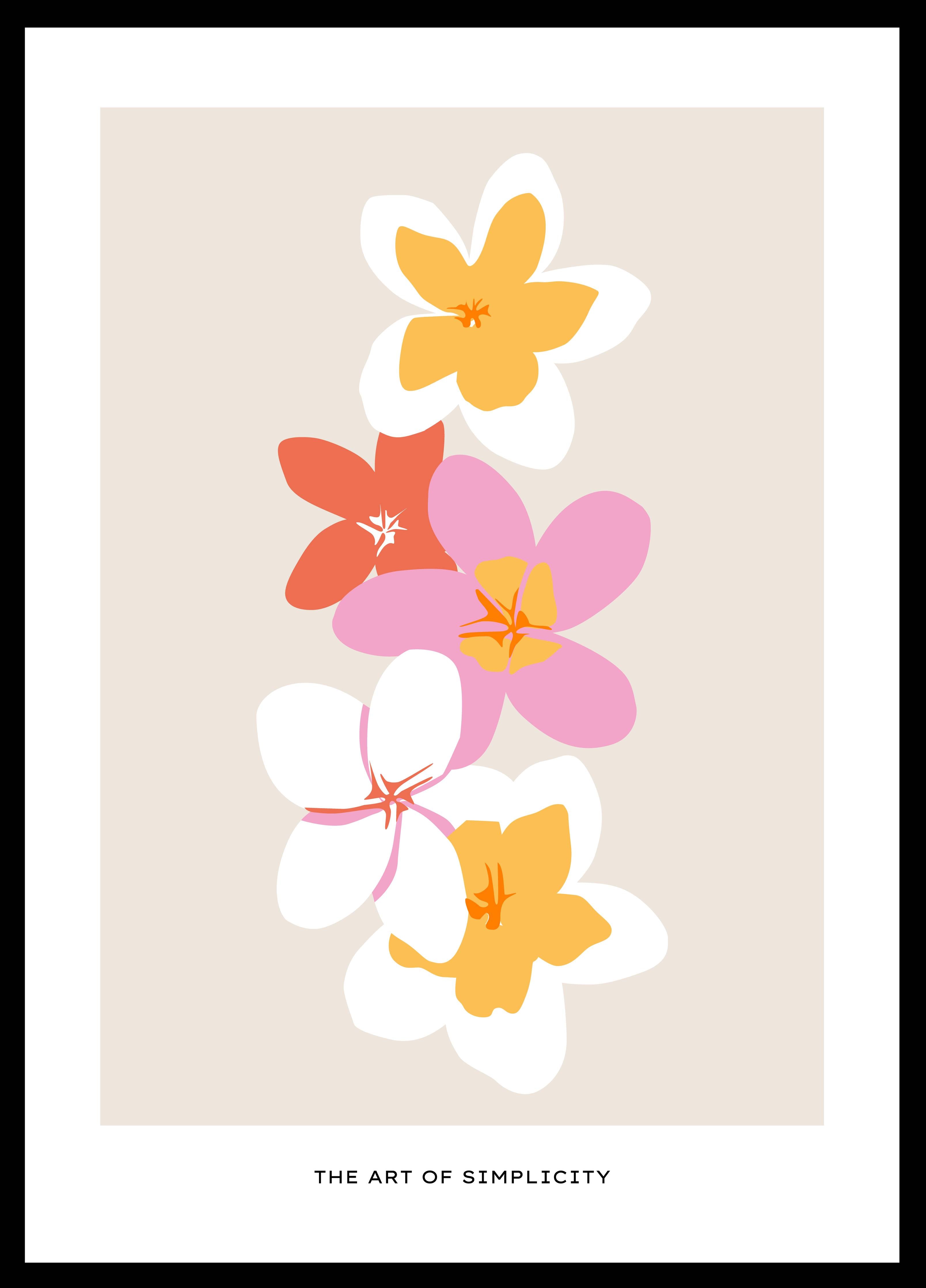 Große Wandbilder-Blumenmuster in sanften Pastellfarben