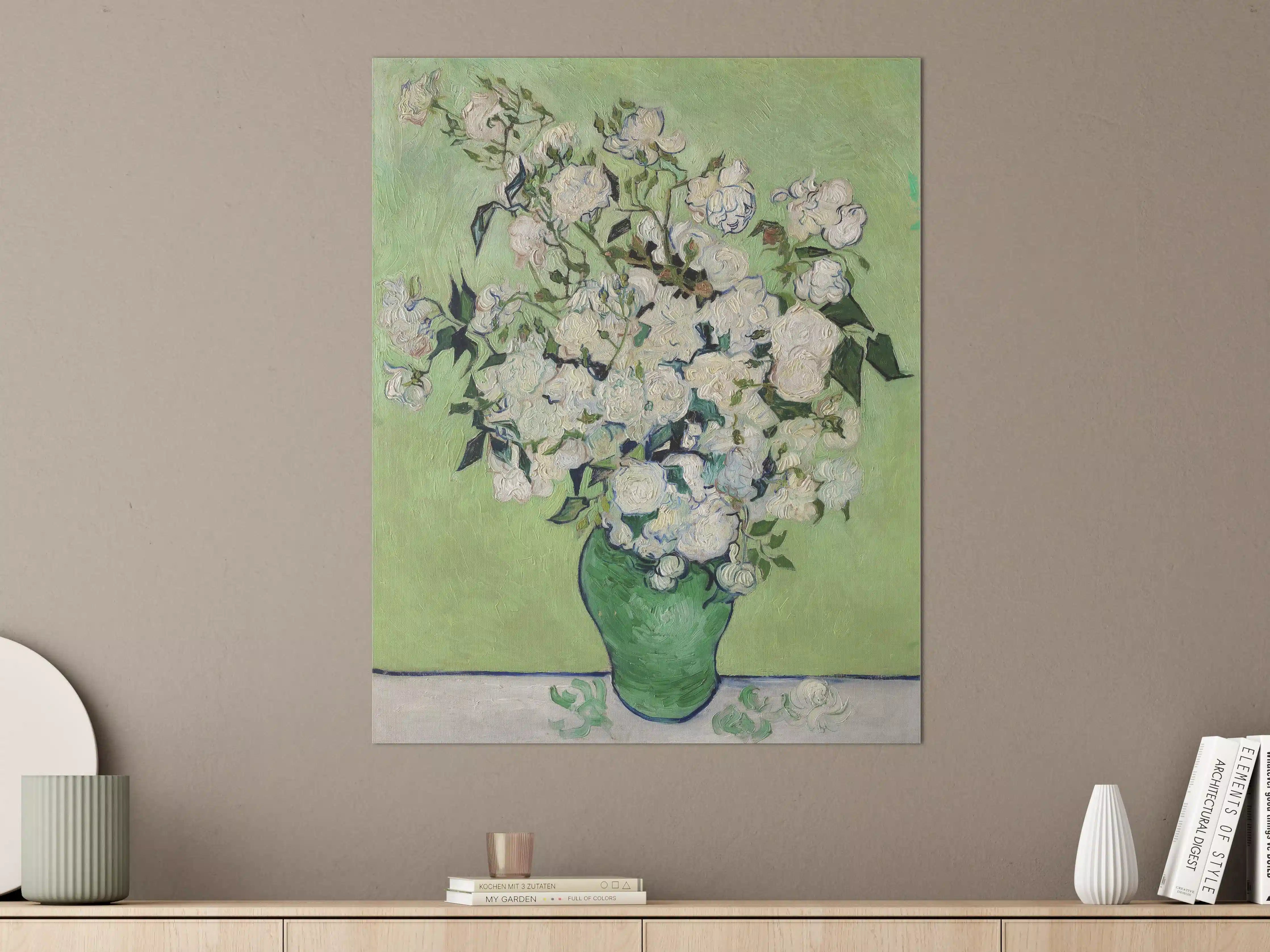 Große Wandbilder - Blumenstrauß in grünem Vase