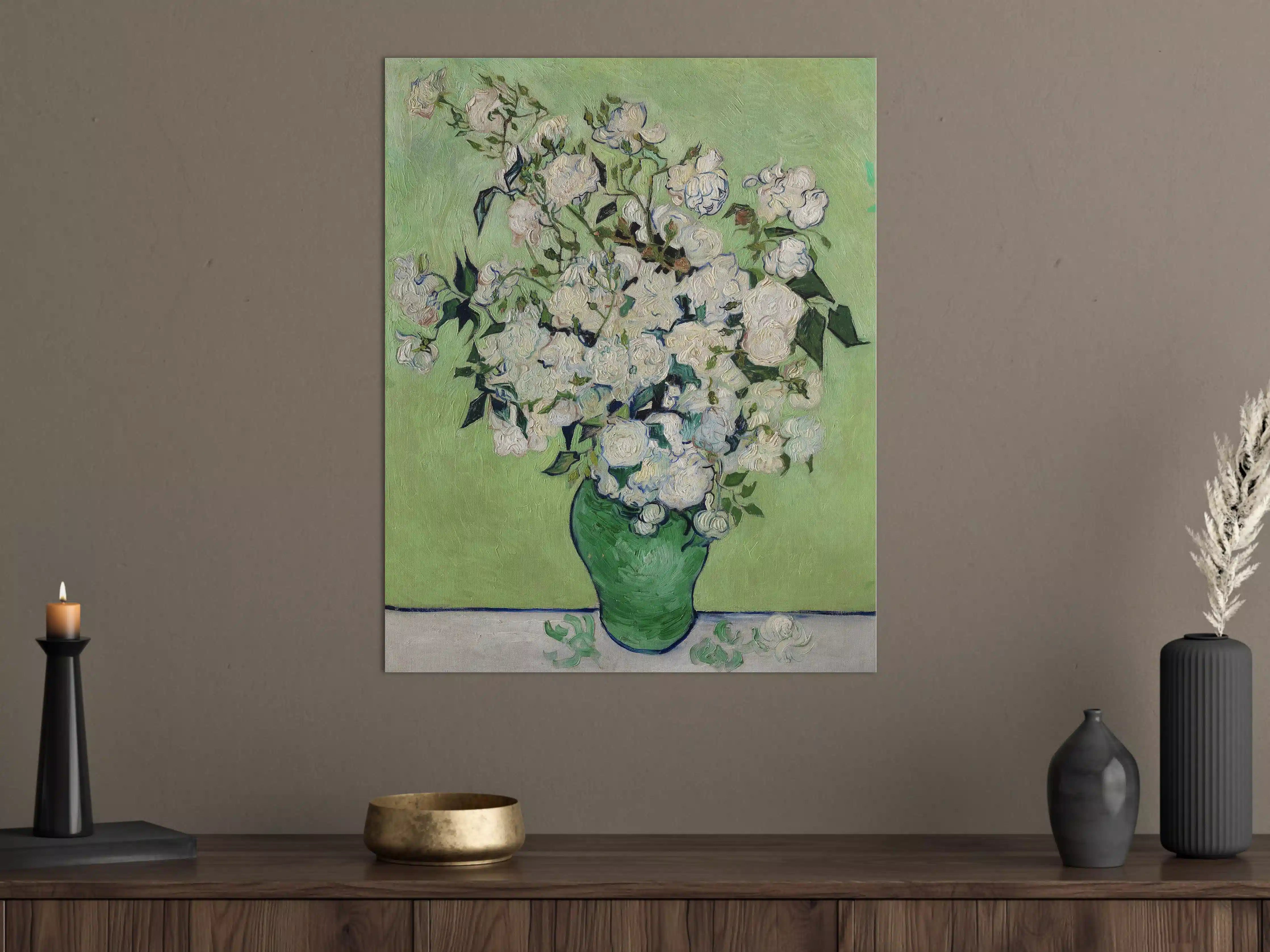 Große Wandbilder - Blumenstrauß in grünem Vase