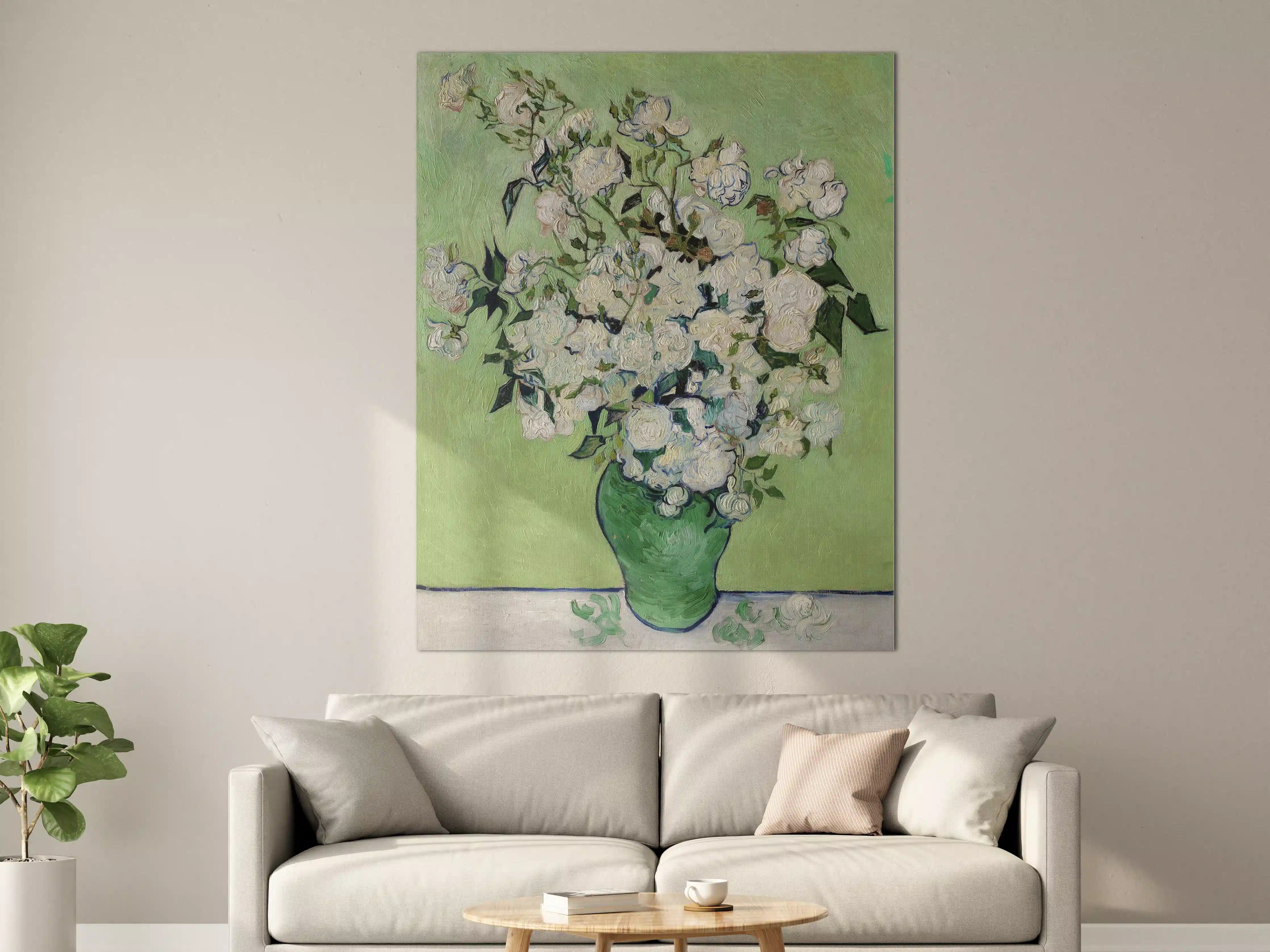 Große Wandbilder - Blumenstrauß in grünem Vase