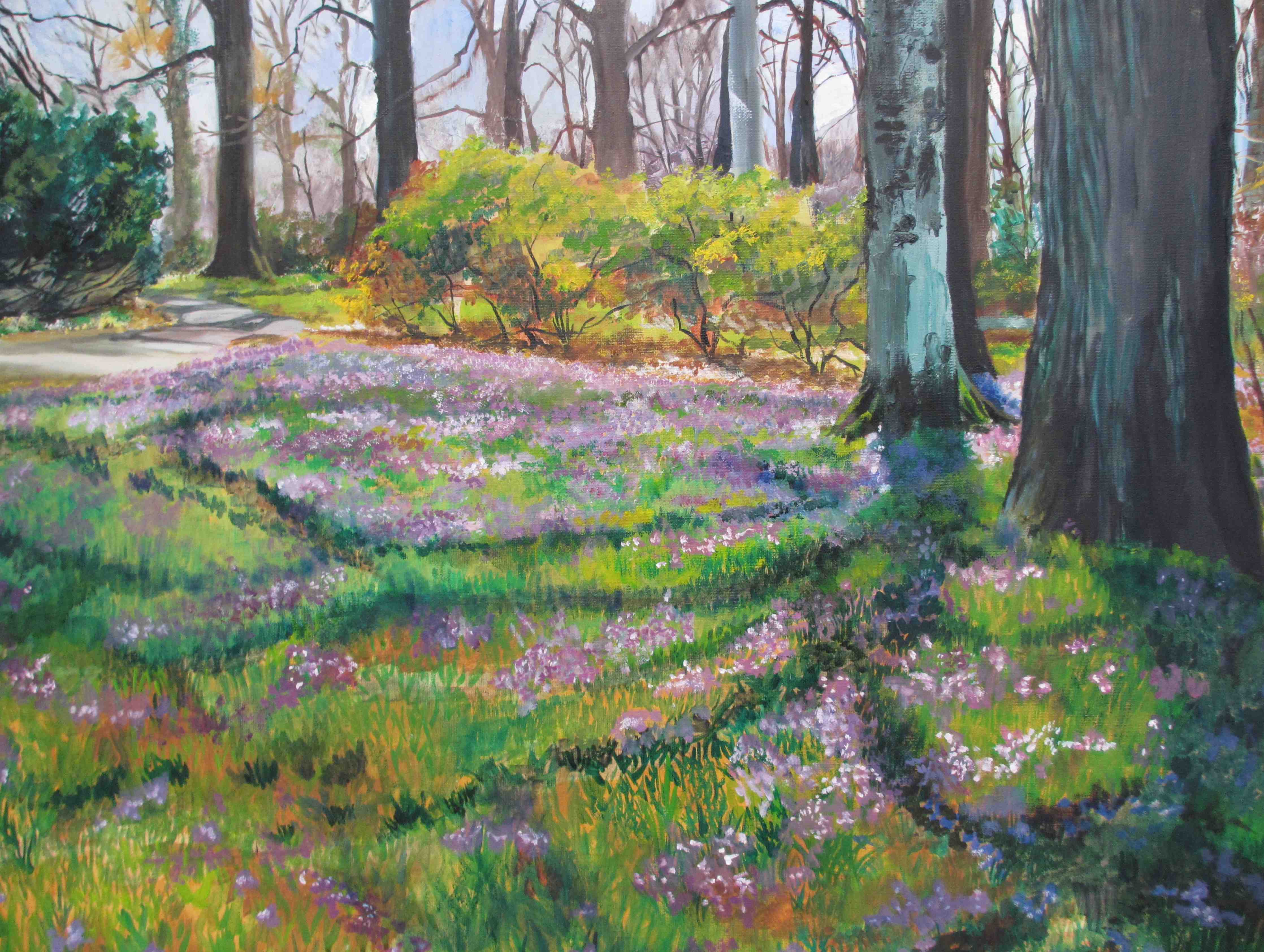 Große Wandbilder-Blumenwiese im Frühlingswald