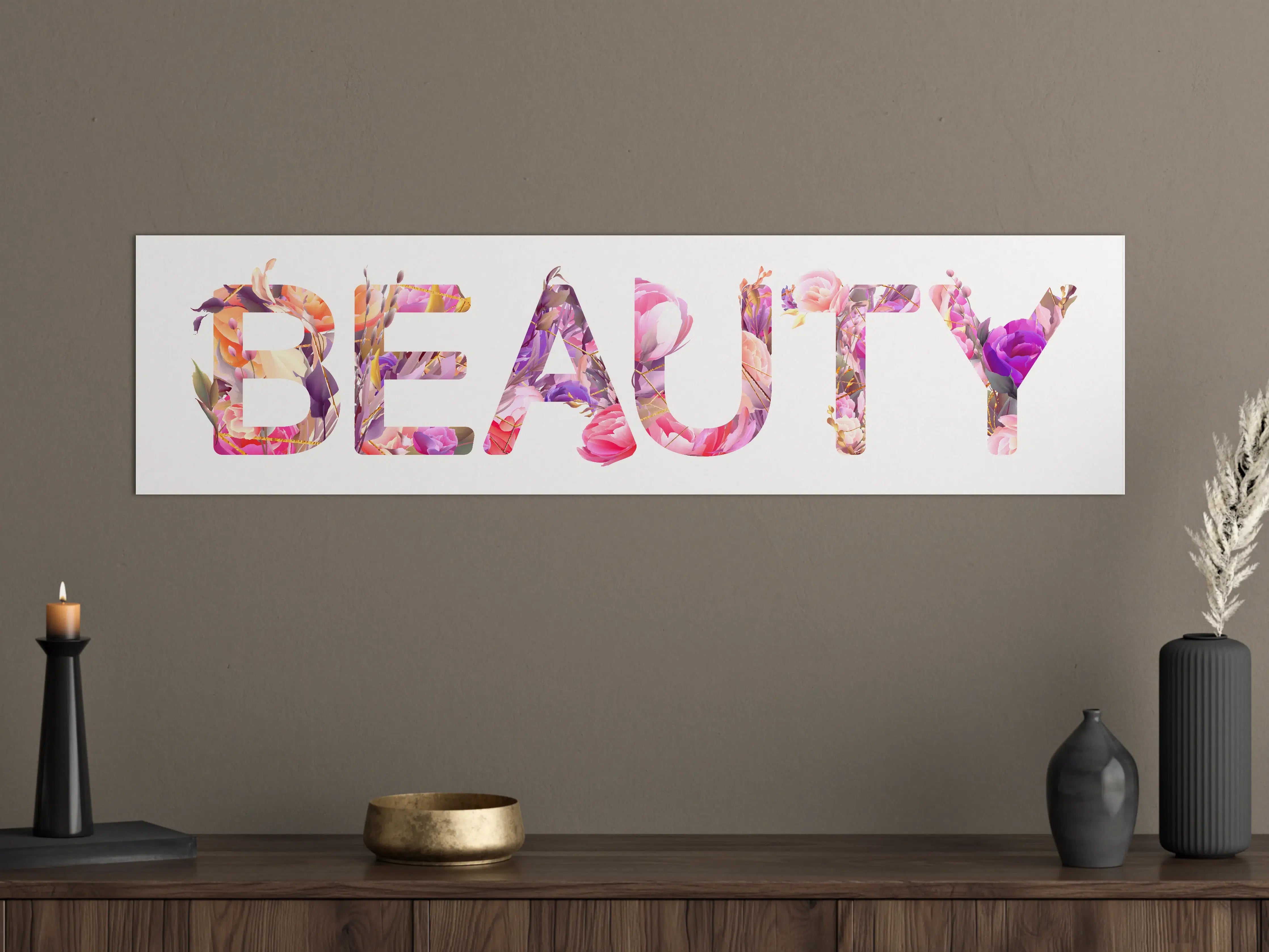 Große Wandbilder - Blumige Beauty-Schrift