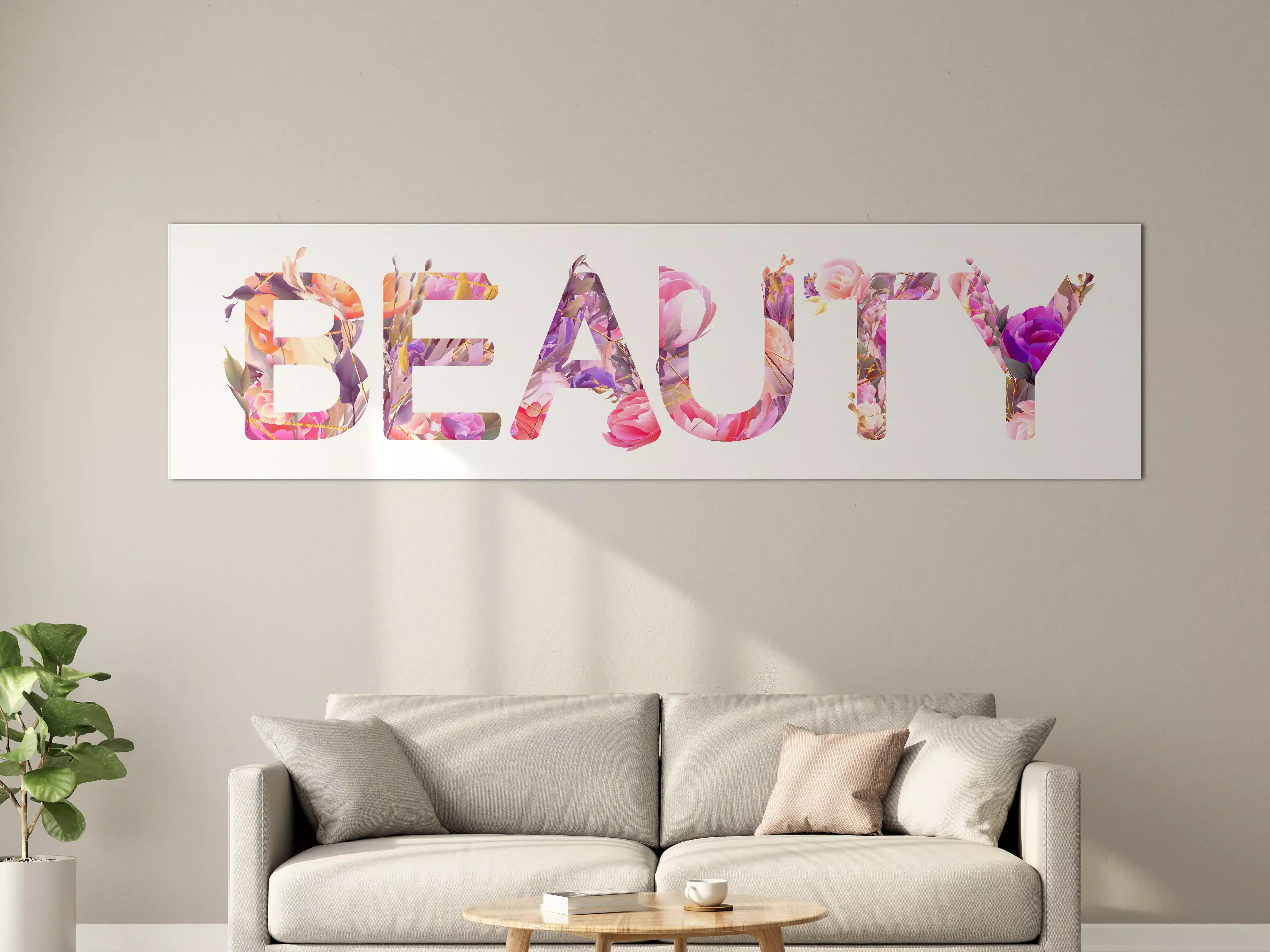Große Wandbilder - Blumige Beauty-Schrift