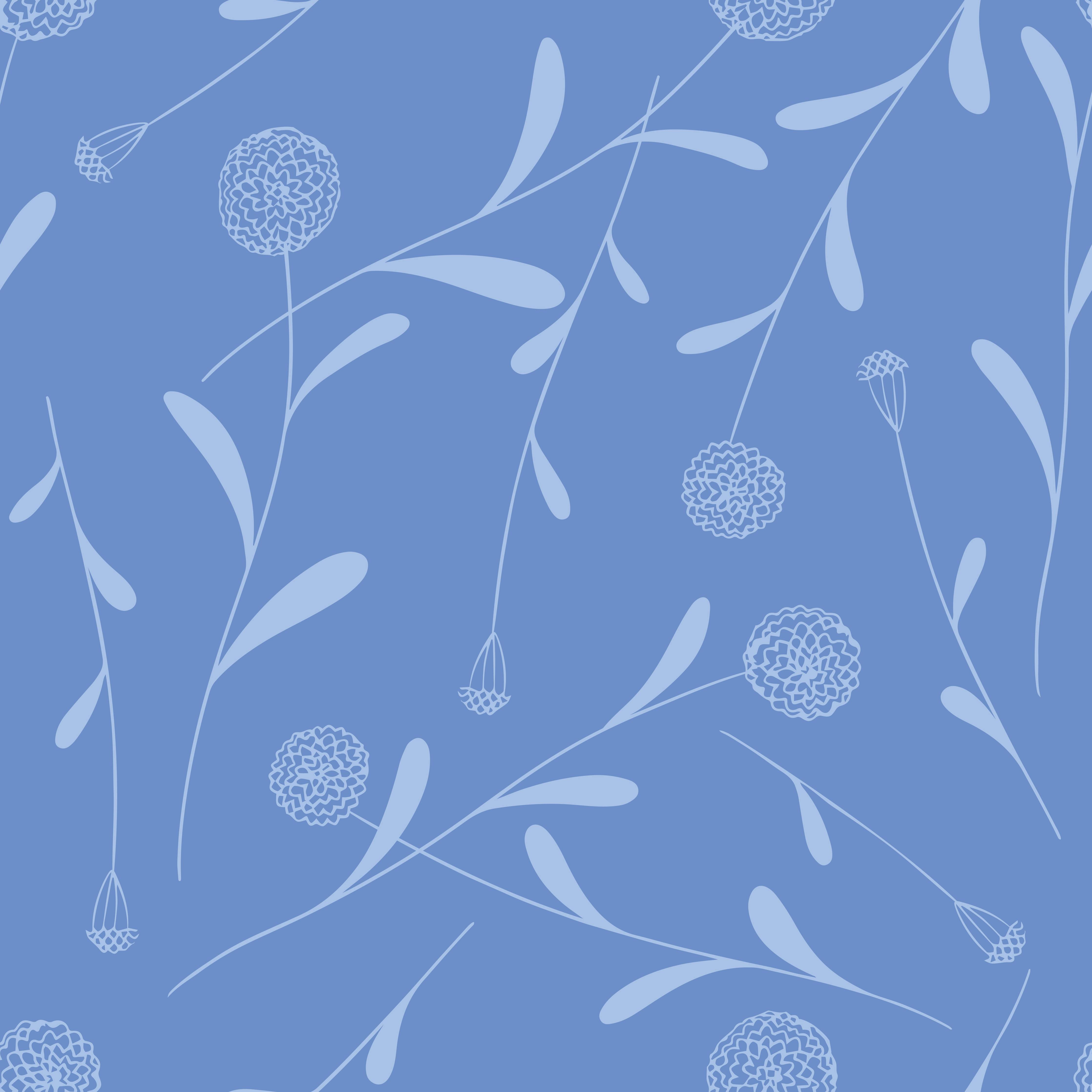 Große Wandbilder-Blumiges Design in Blau