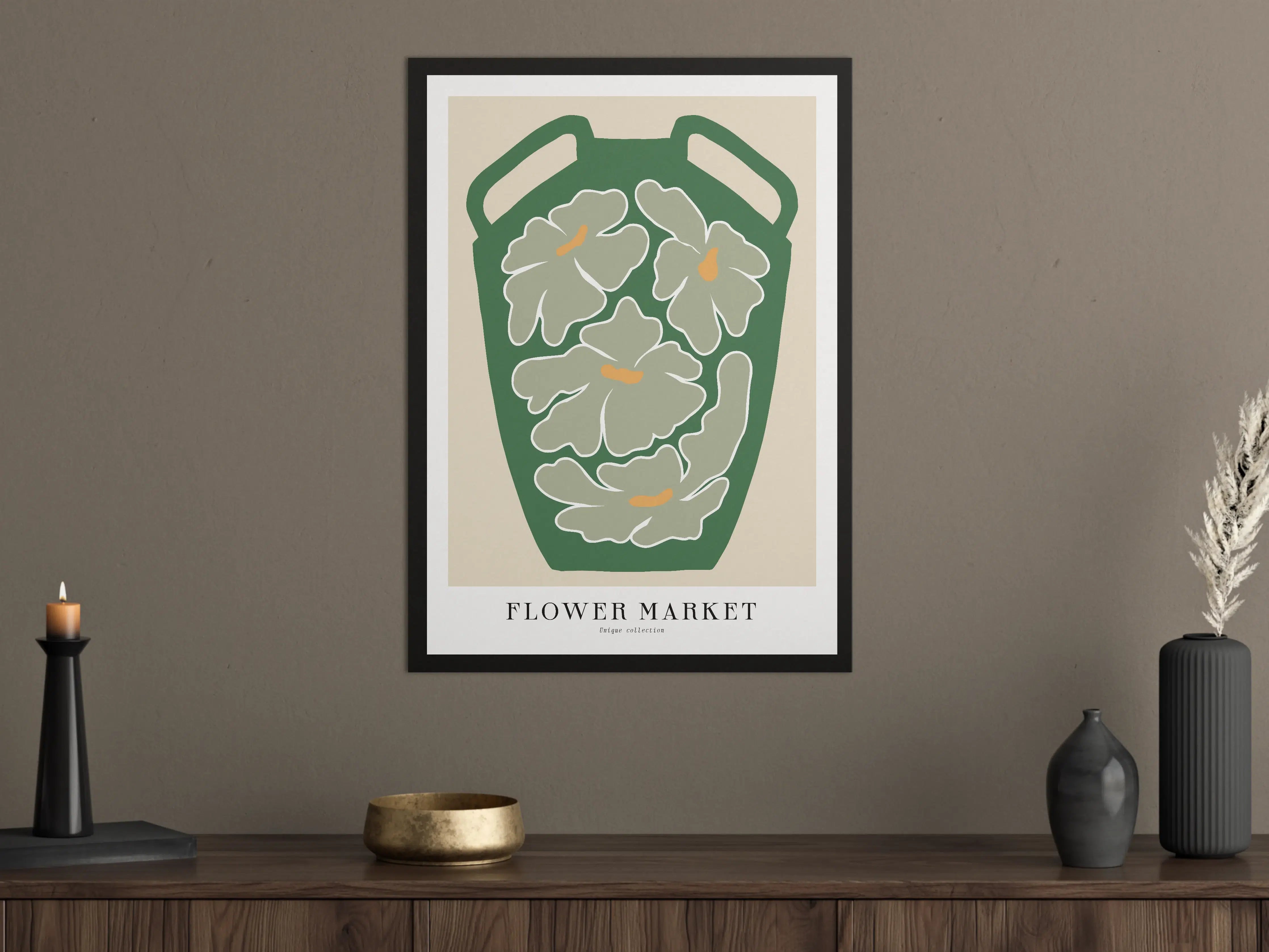 Große Wandbilder - Blumiges Poster im modernen Stil