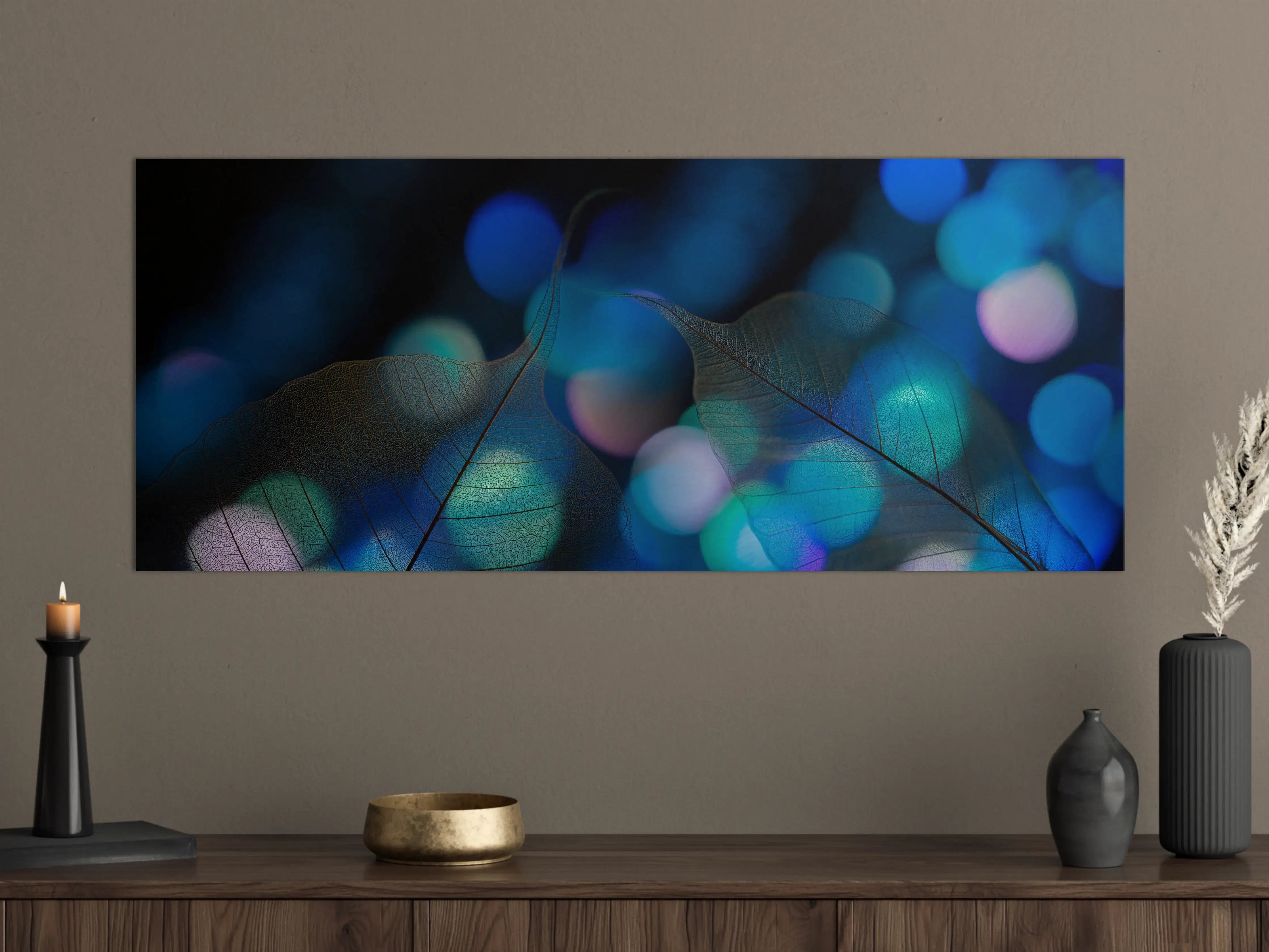 Große Wandbilder - Bokeh-Blattvenen-Textur