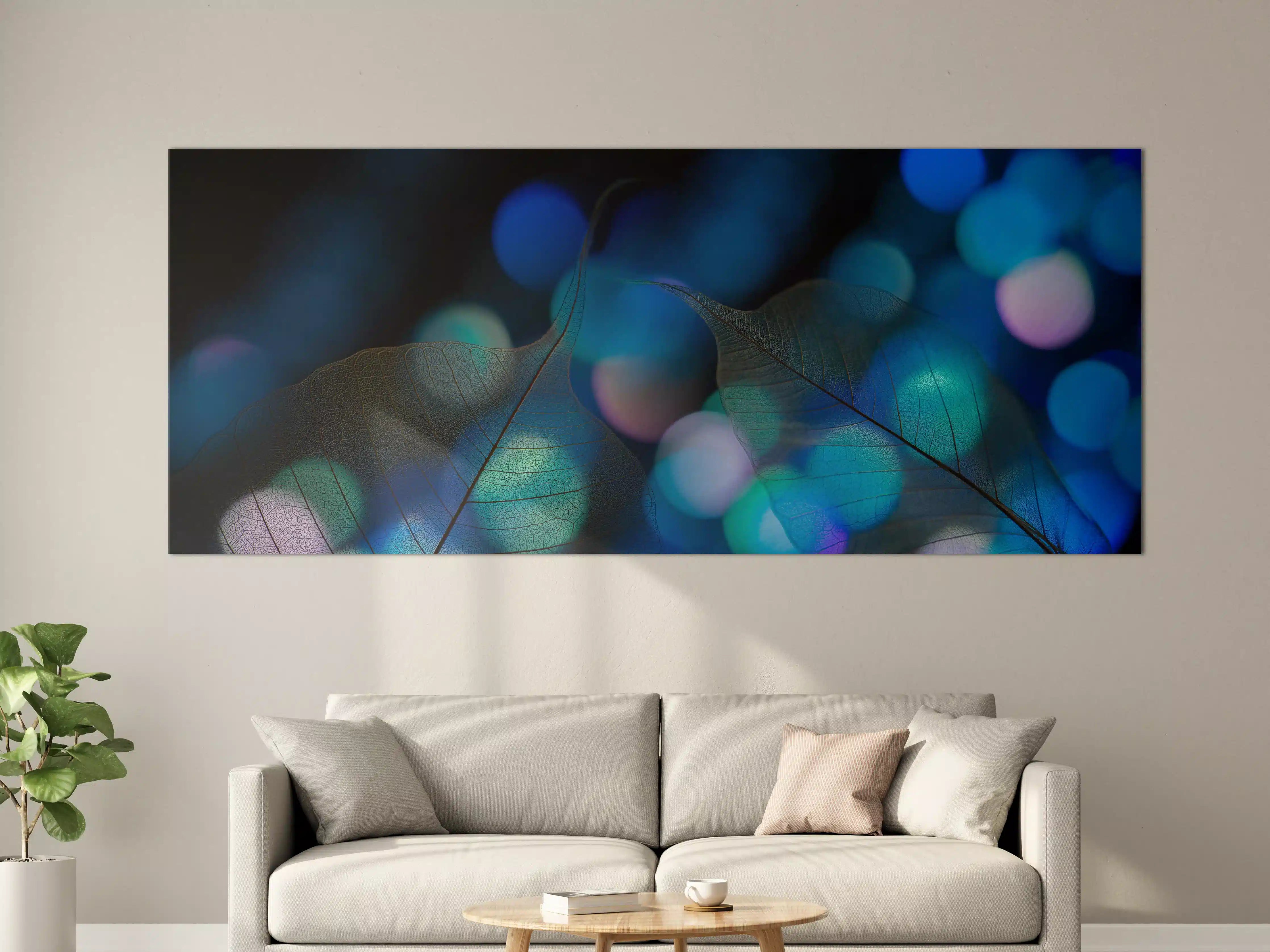 Große Wandbilder - Bokeh-Blattvenen-Textur