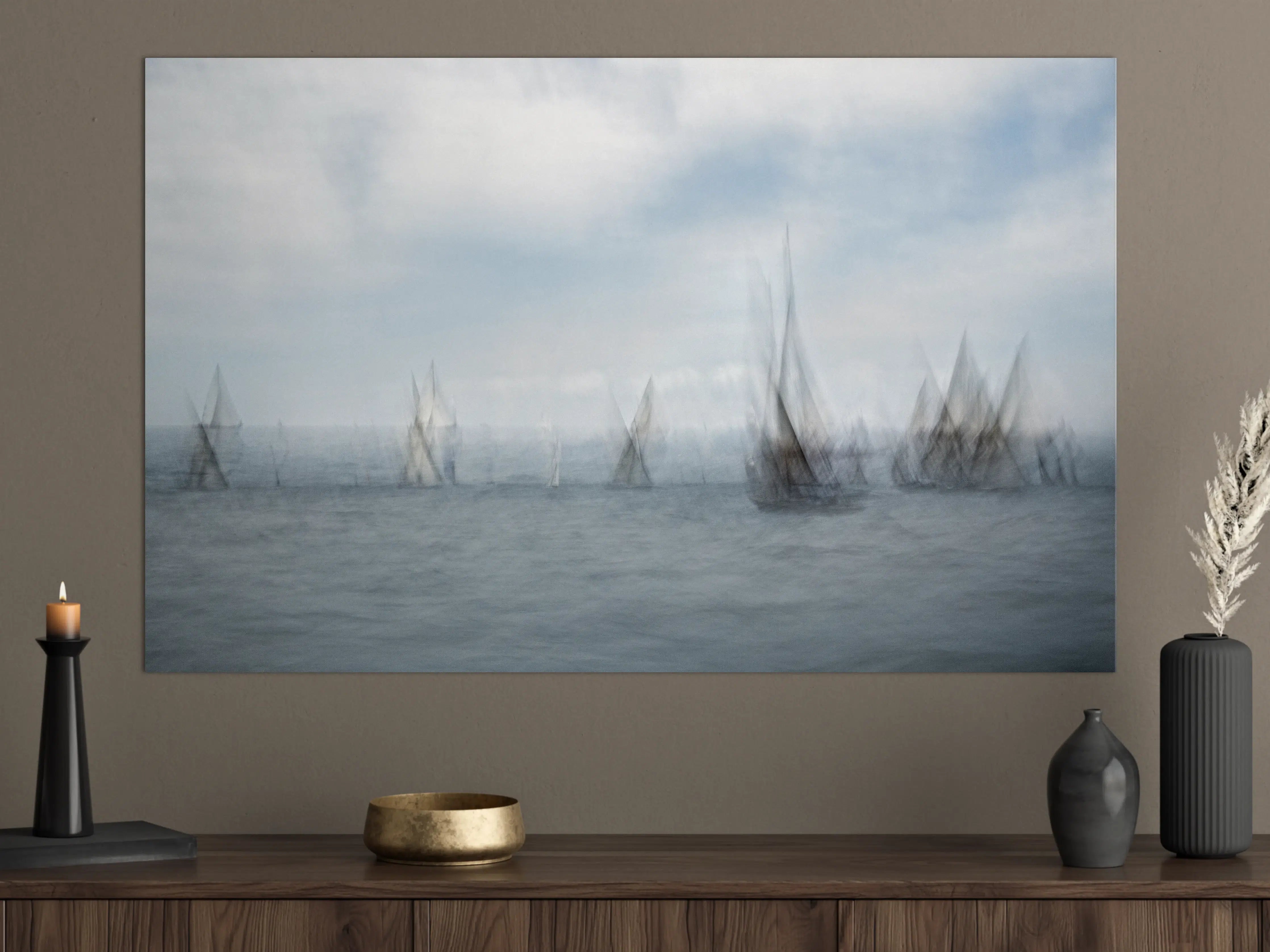 Große Wandbilder - Boote im Meer - Unscharf