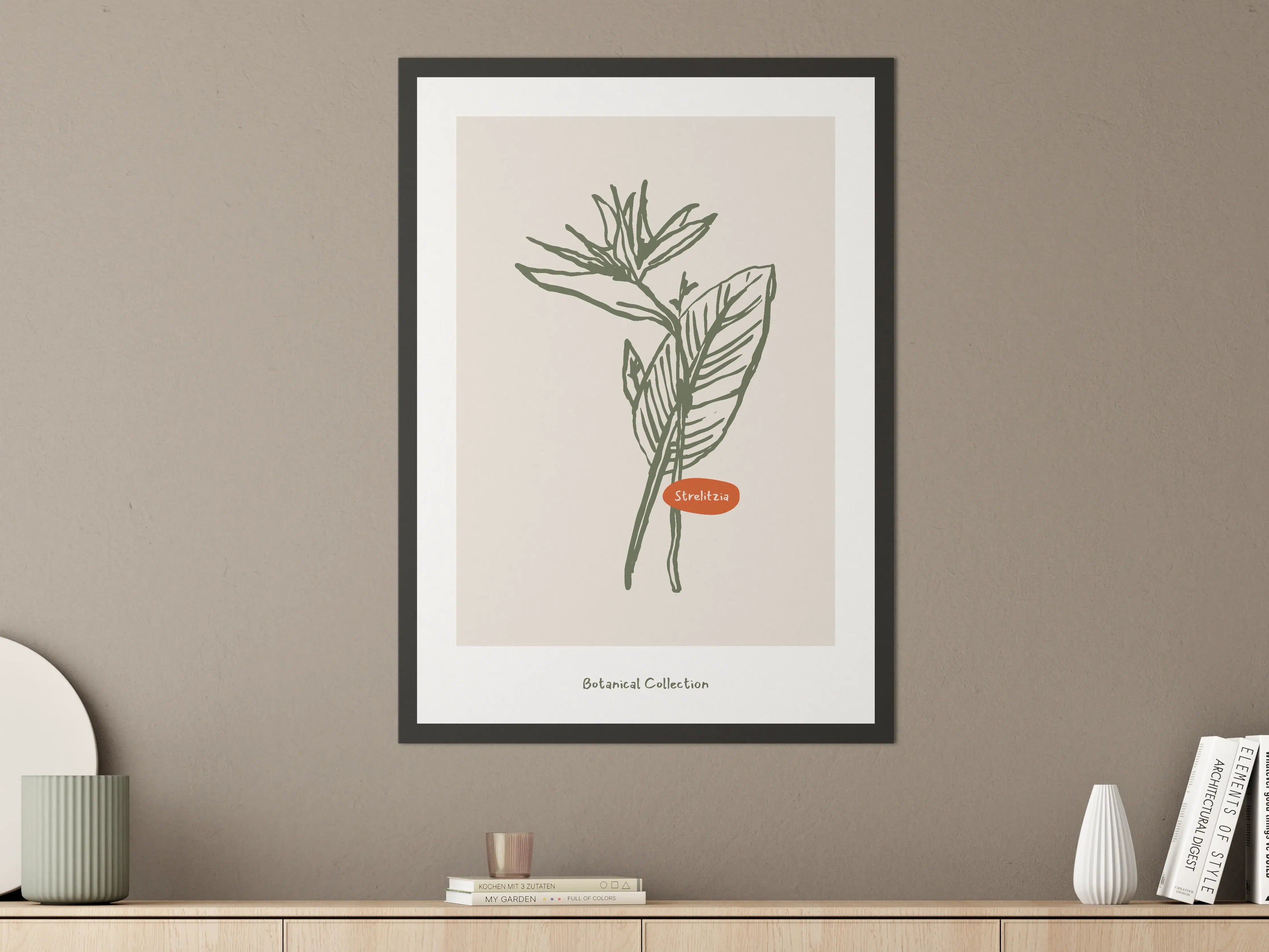 Große Wandbilder - Botanische Illustration mit grünen Blättern