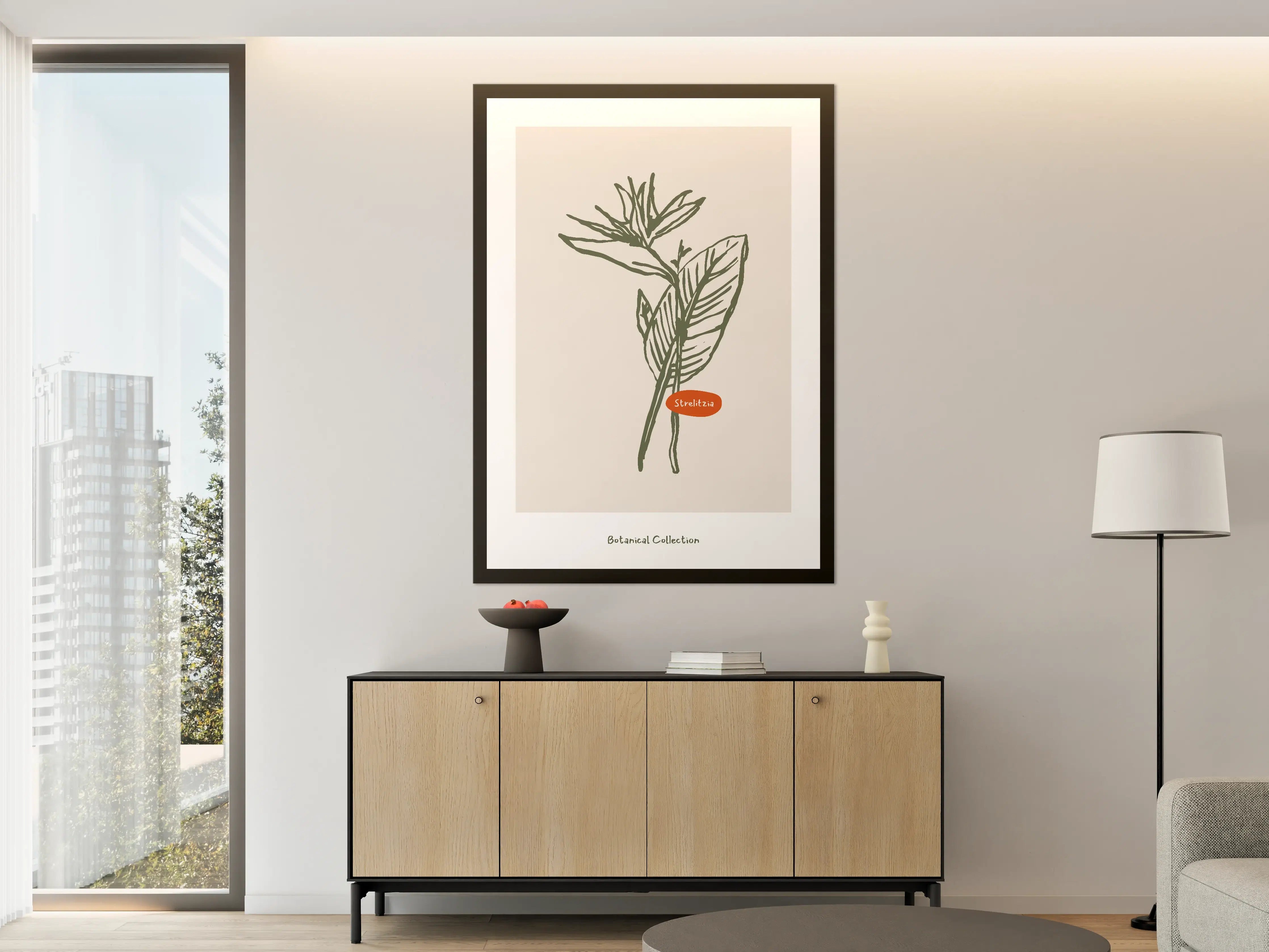 Große Wandbilder - Botanische Illustration mit grünen Blättern