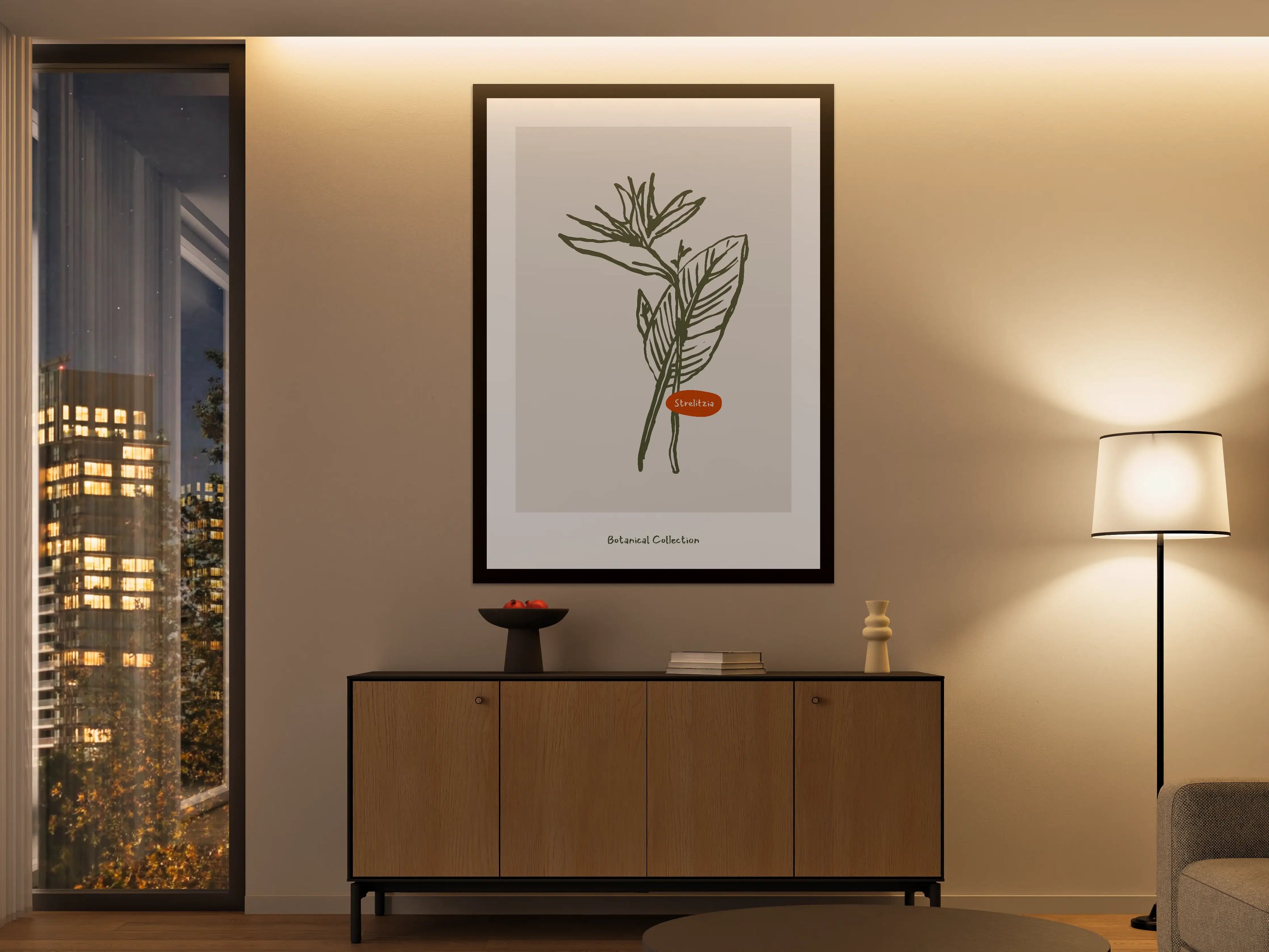 Große Wandbilder - Botanische Illustration mit grünen Blättern