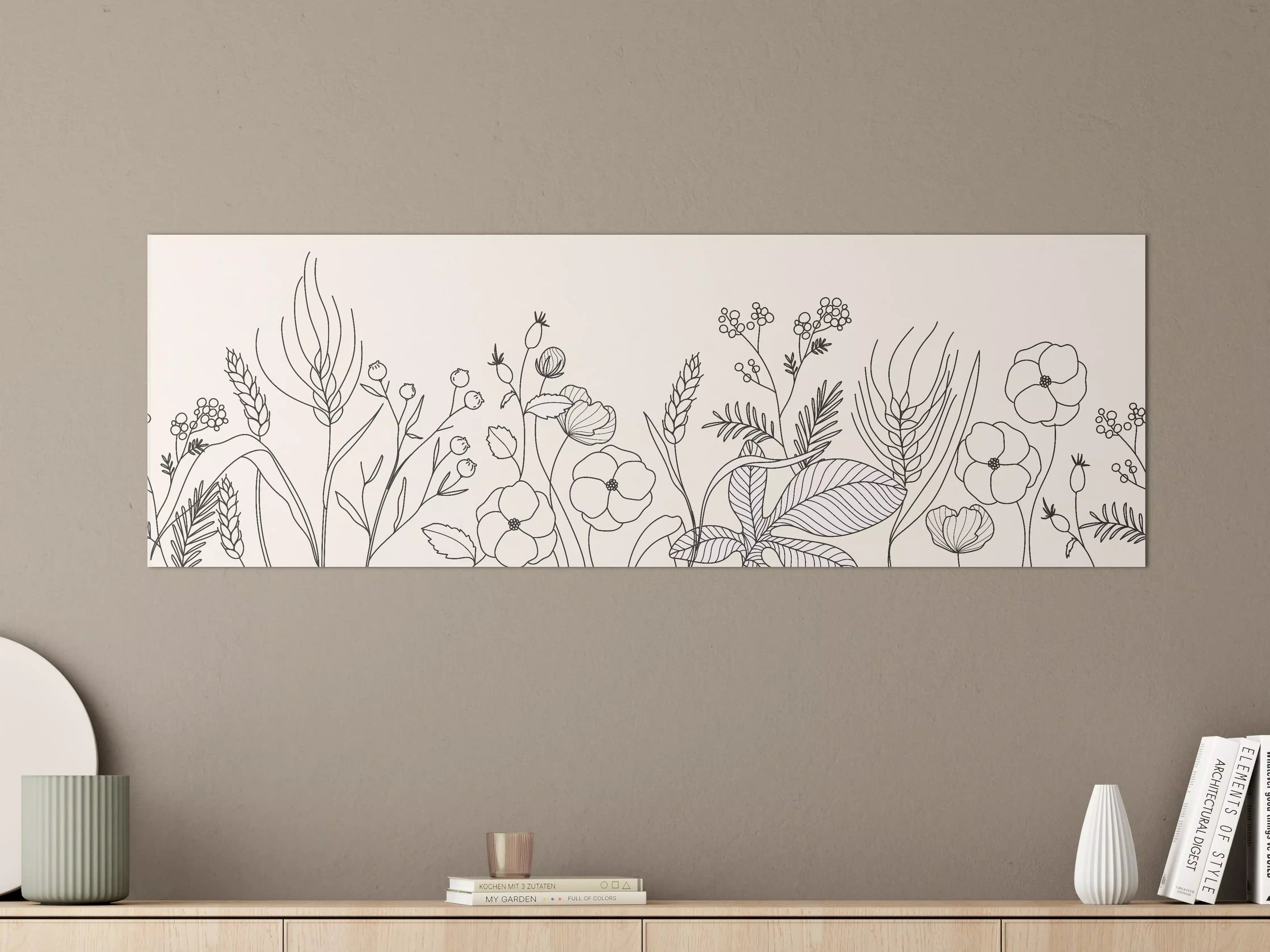 Große Wandbilder - Botanische Linienzeichnung