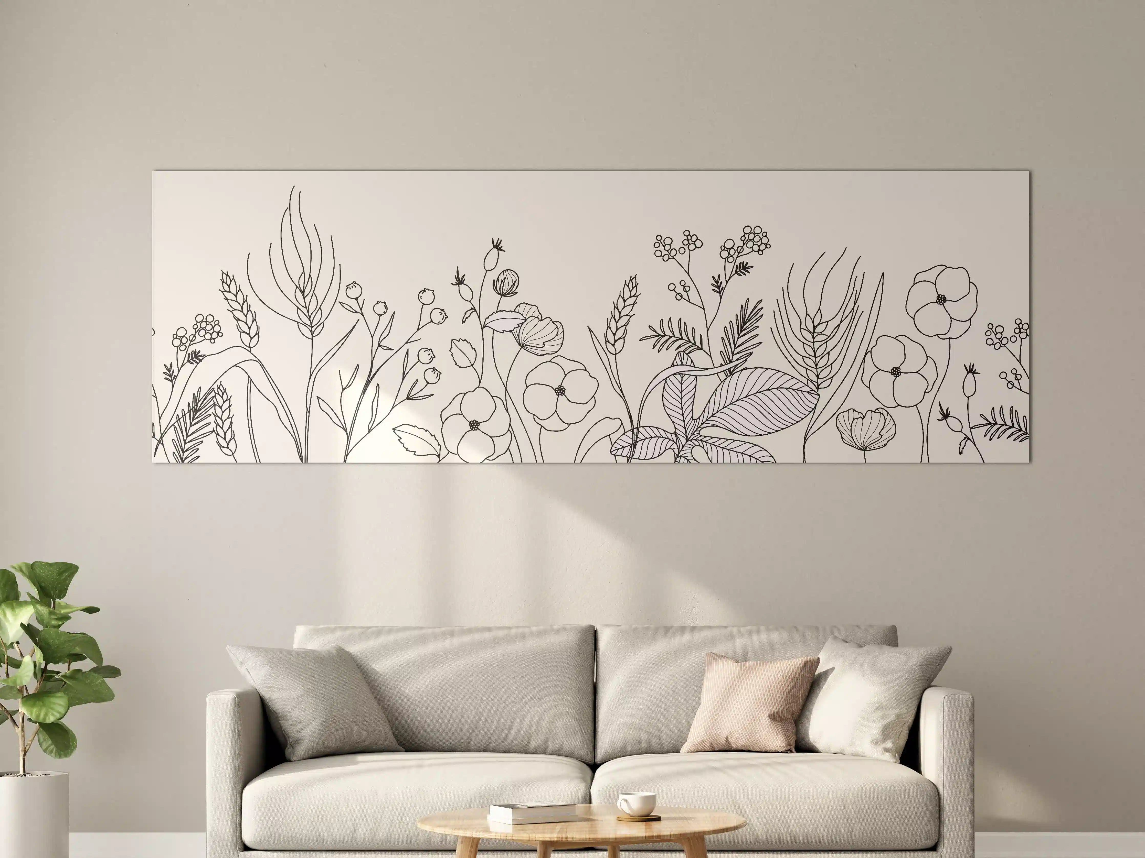 Große Wandbilder - Botanische Linienzeichnung