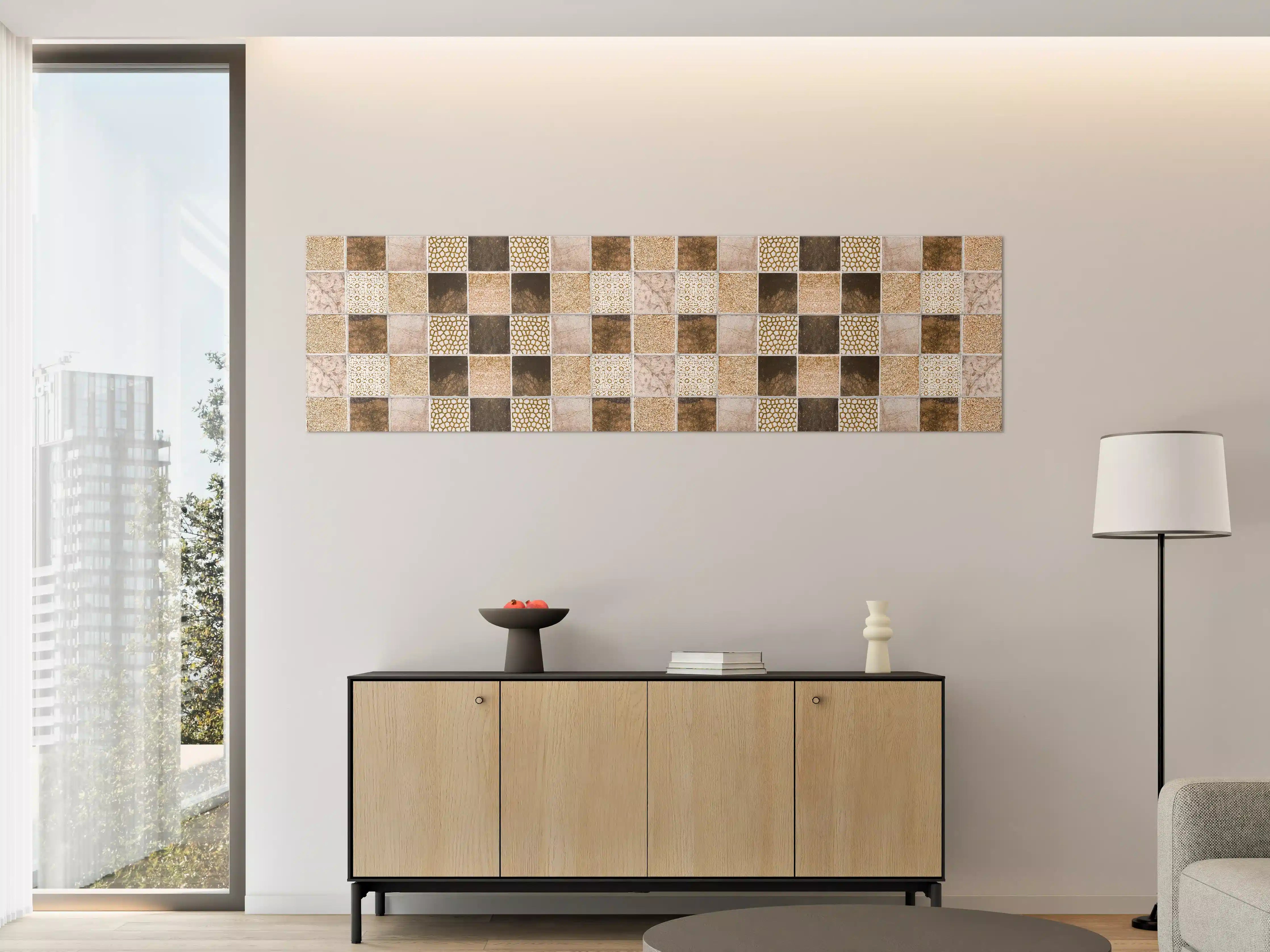 Große Wandbilder - Bräunliche quadratische Mosaiktextur