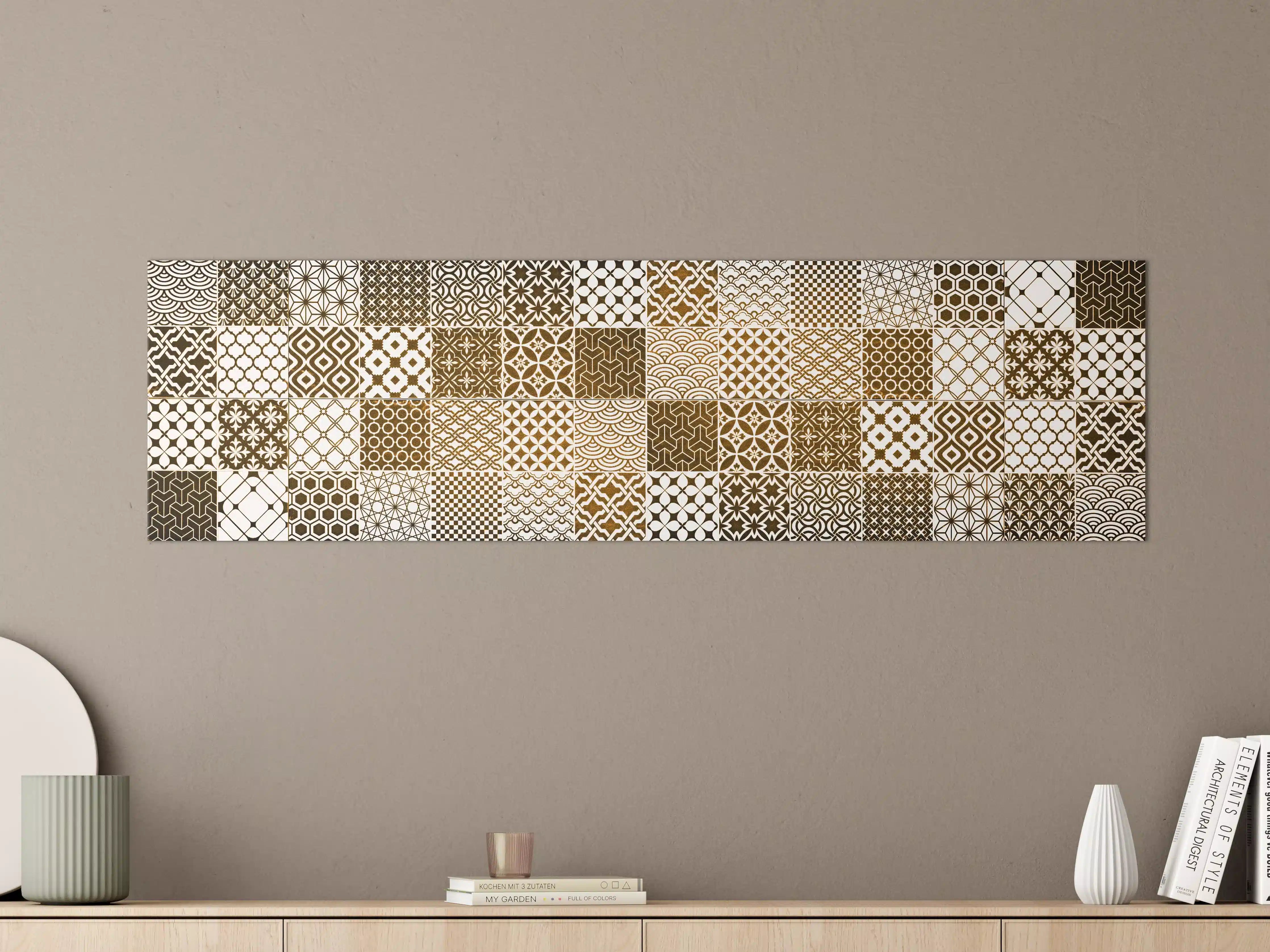 Große Wandbilder - Braun-Beige geometrisch Mosaik