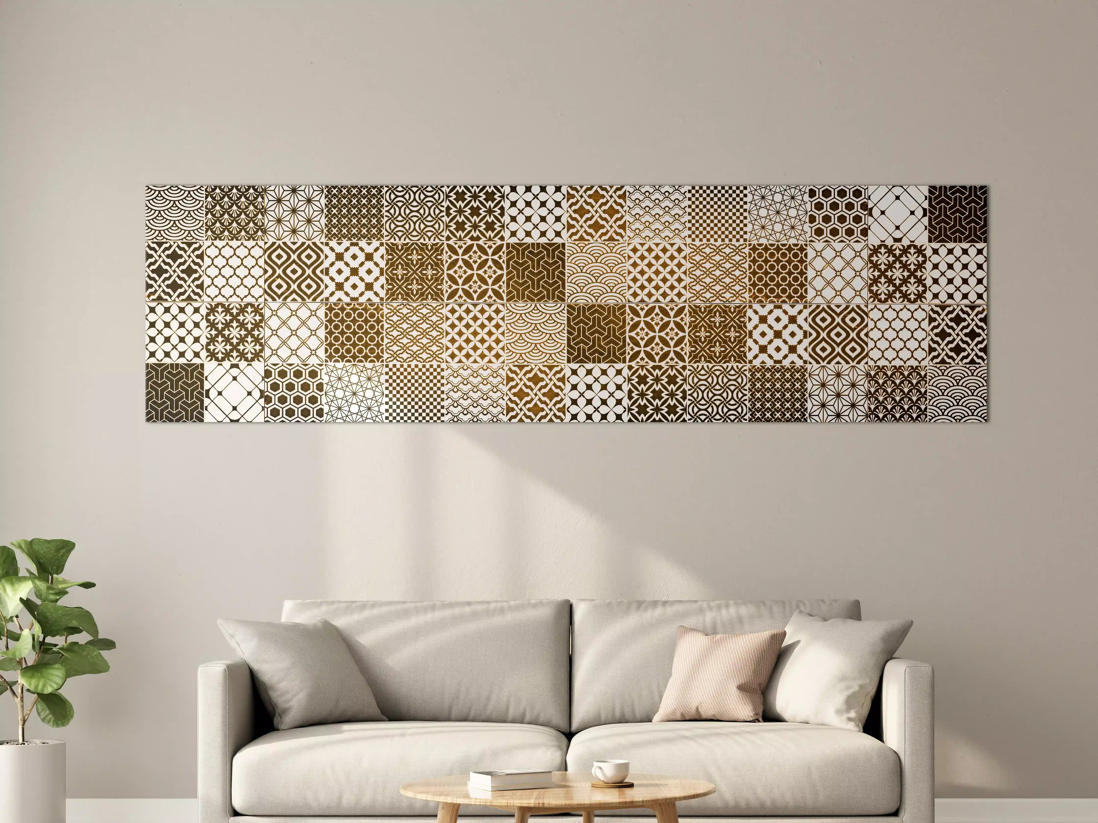 Große Wandbilder - Braun-Beige geometrisch Mosaik