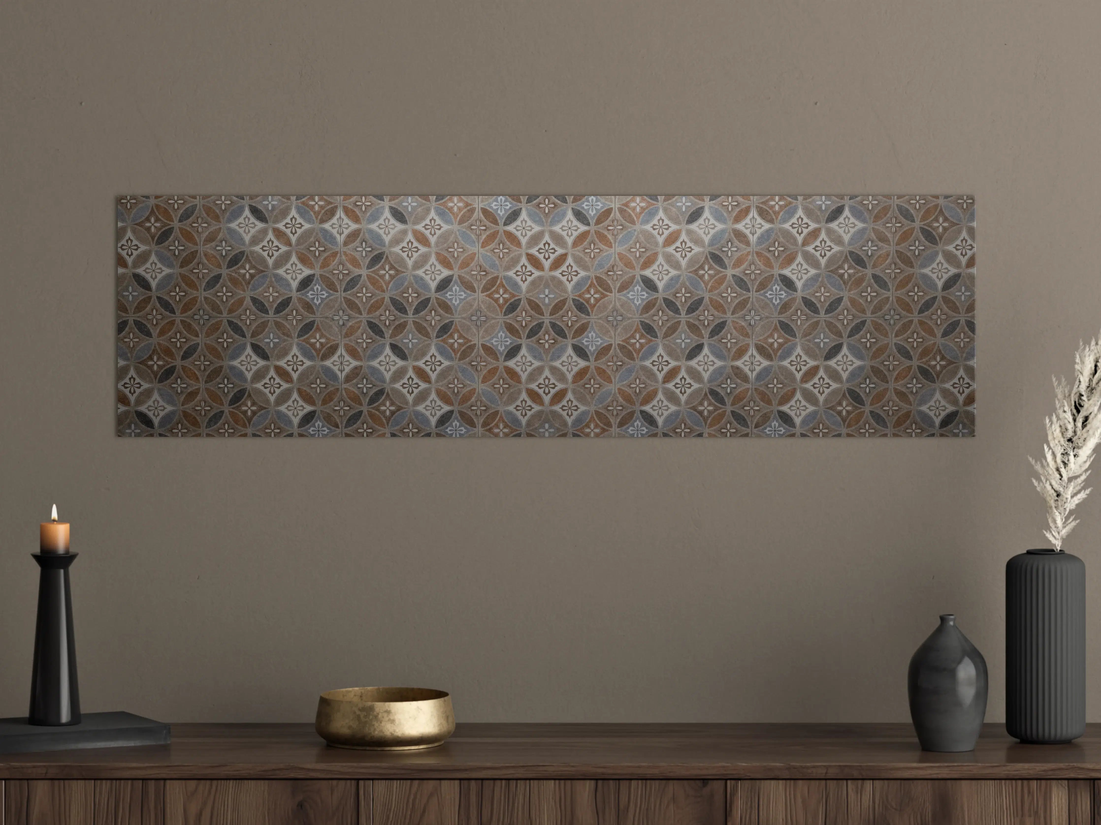 Große Wandbilder - Braun-Beiges Vintage Mosaik