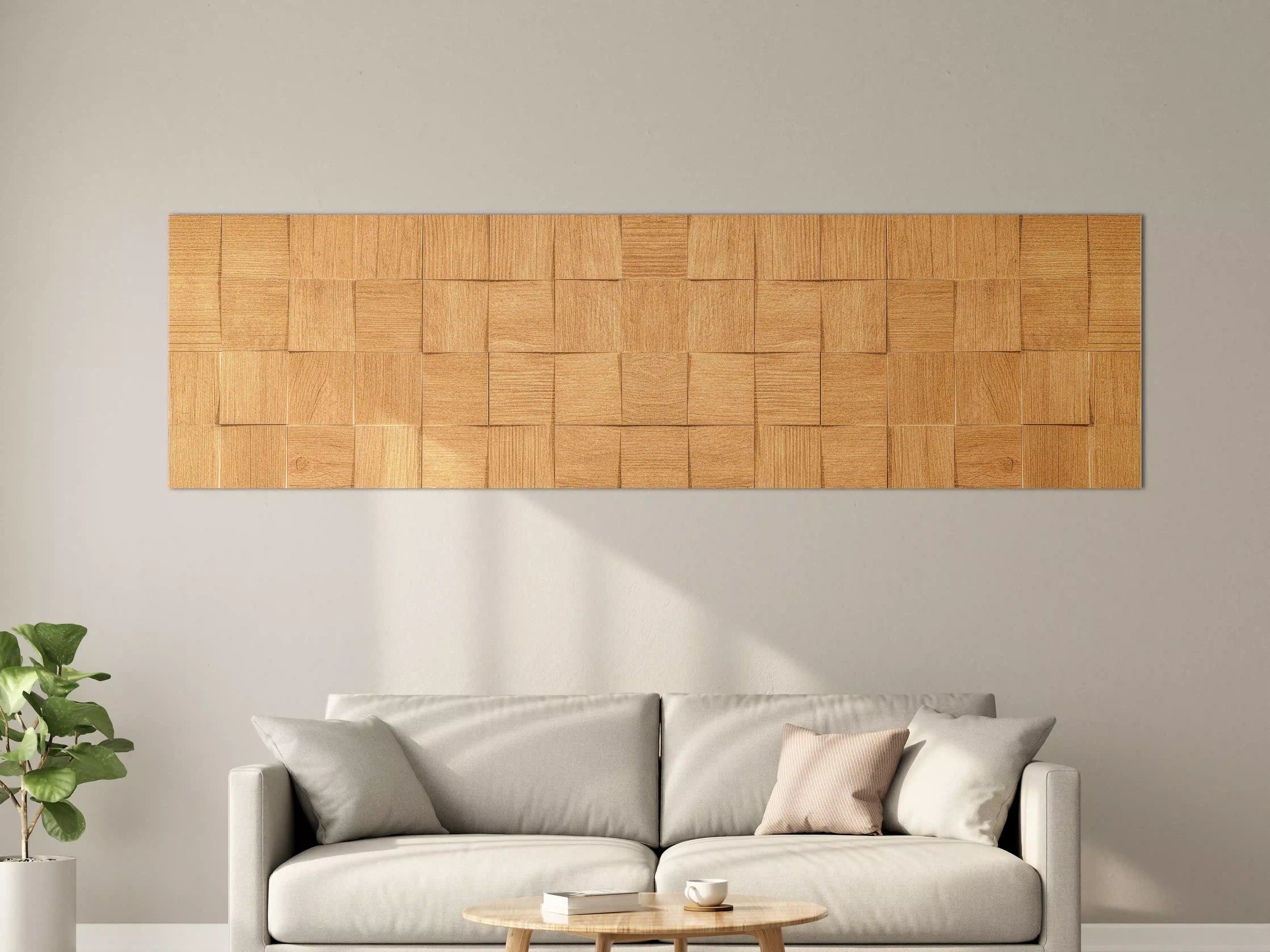 Große Wandbilder - Braune Holzwürfeltextur