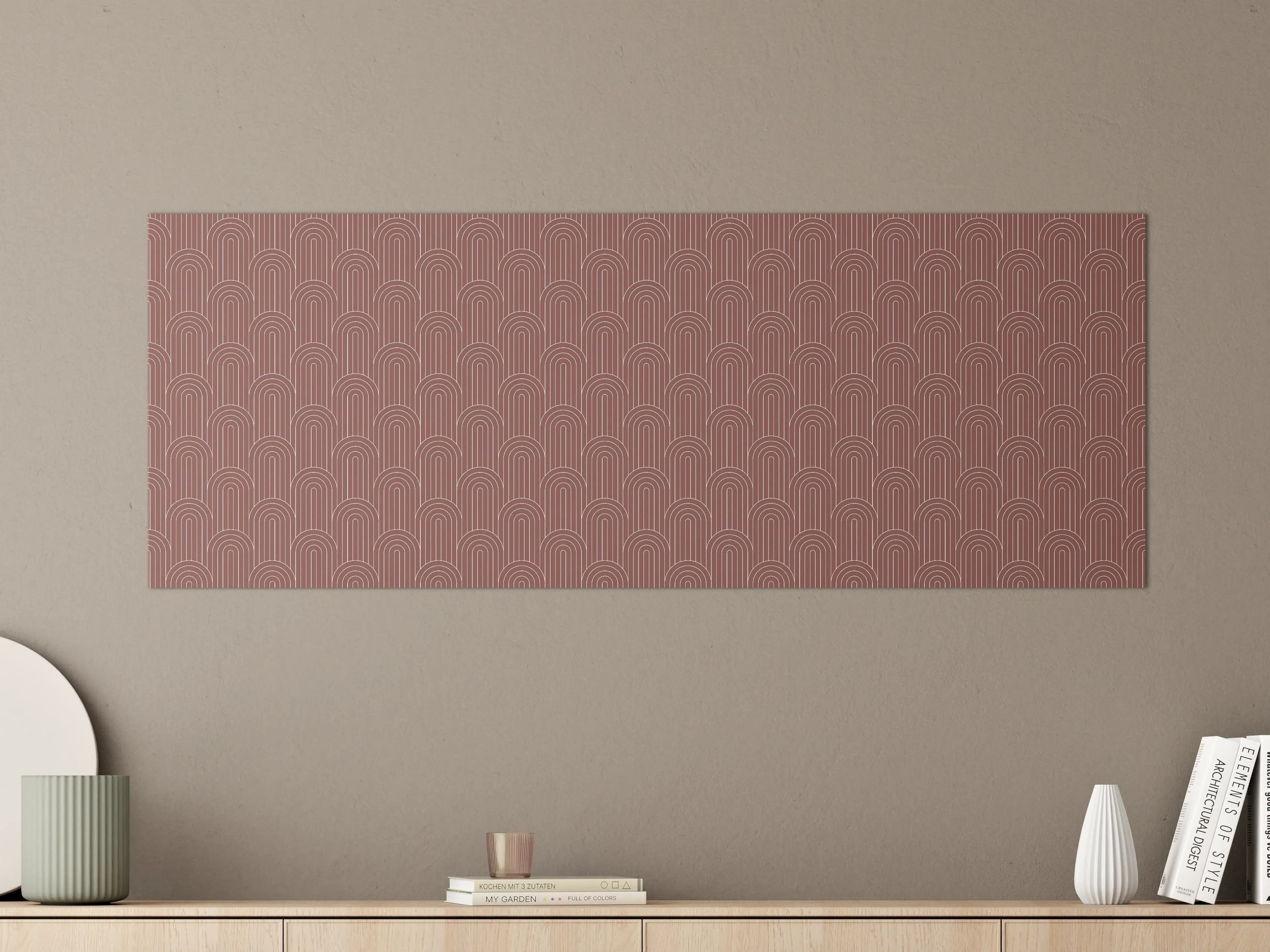 Große Wandbilder - Braune Mustertapete mit geometrischen Linien