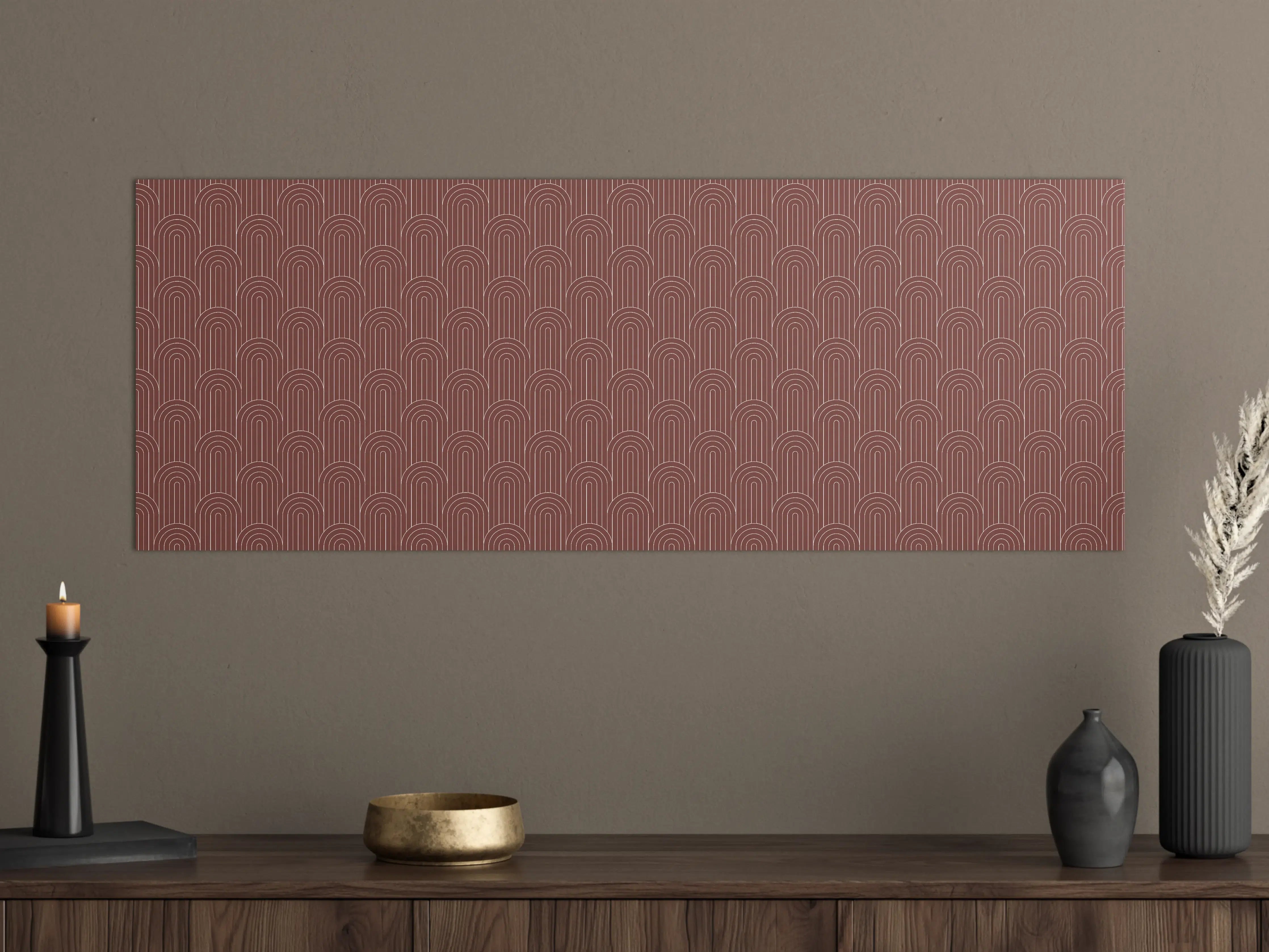 Große Wandbilder - Braune Mustertapete mit geometrischen Linien