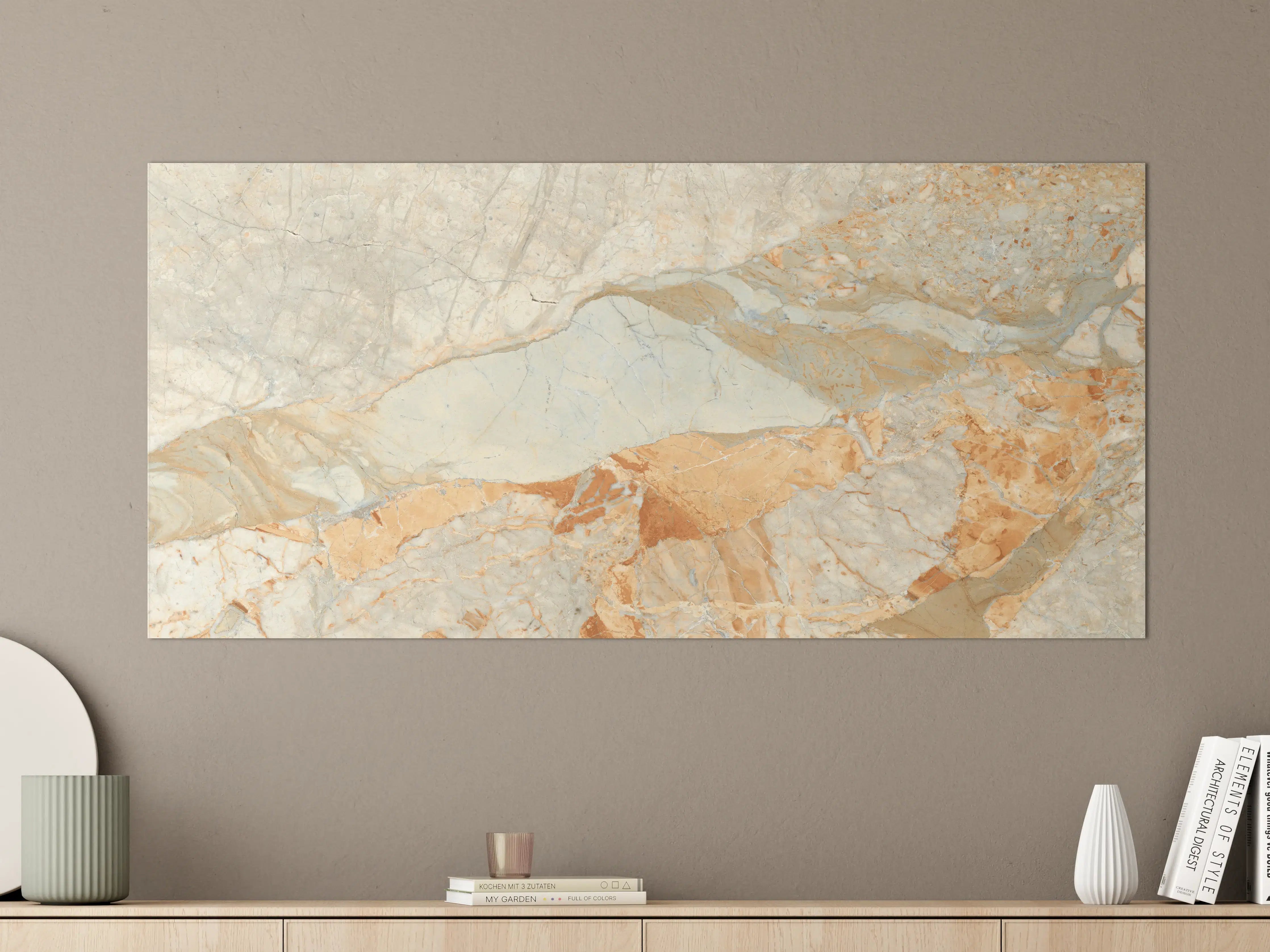 Große Wandbilder - Brauner Marmor mit Adern
