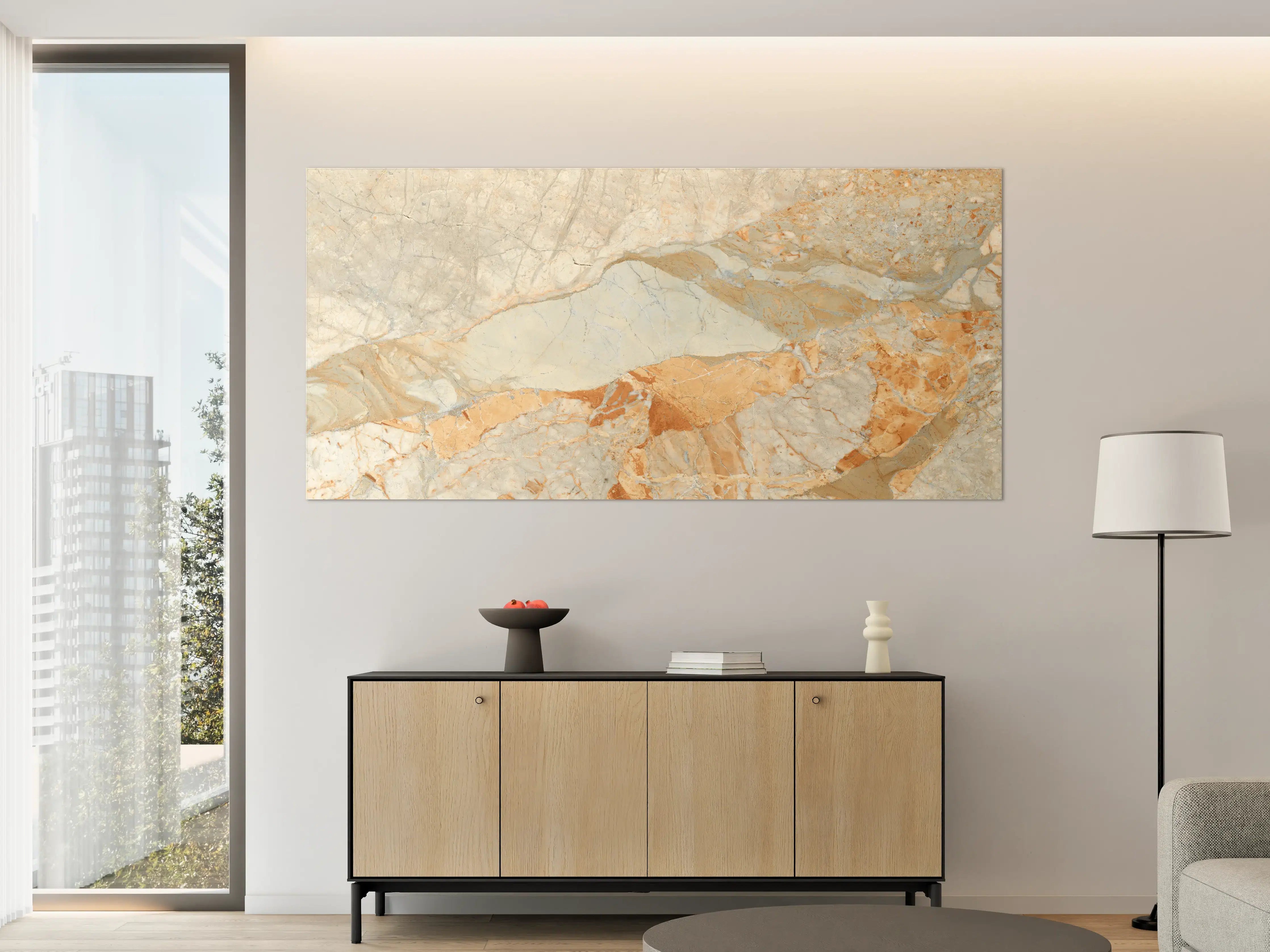 Große Wandbilder - Brauner Marmor mit Adern