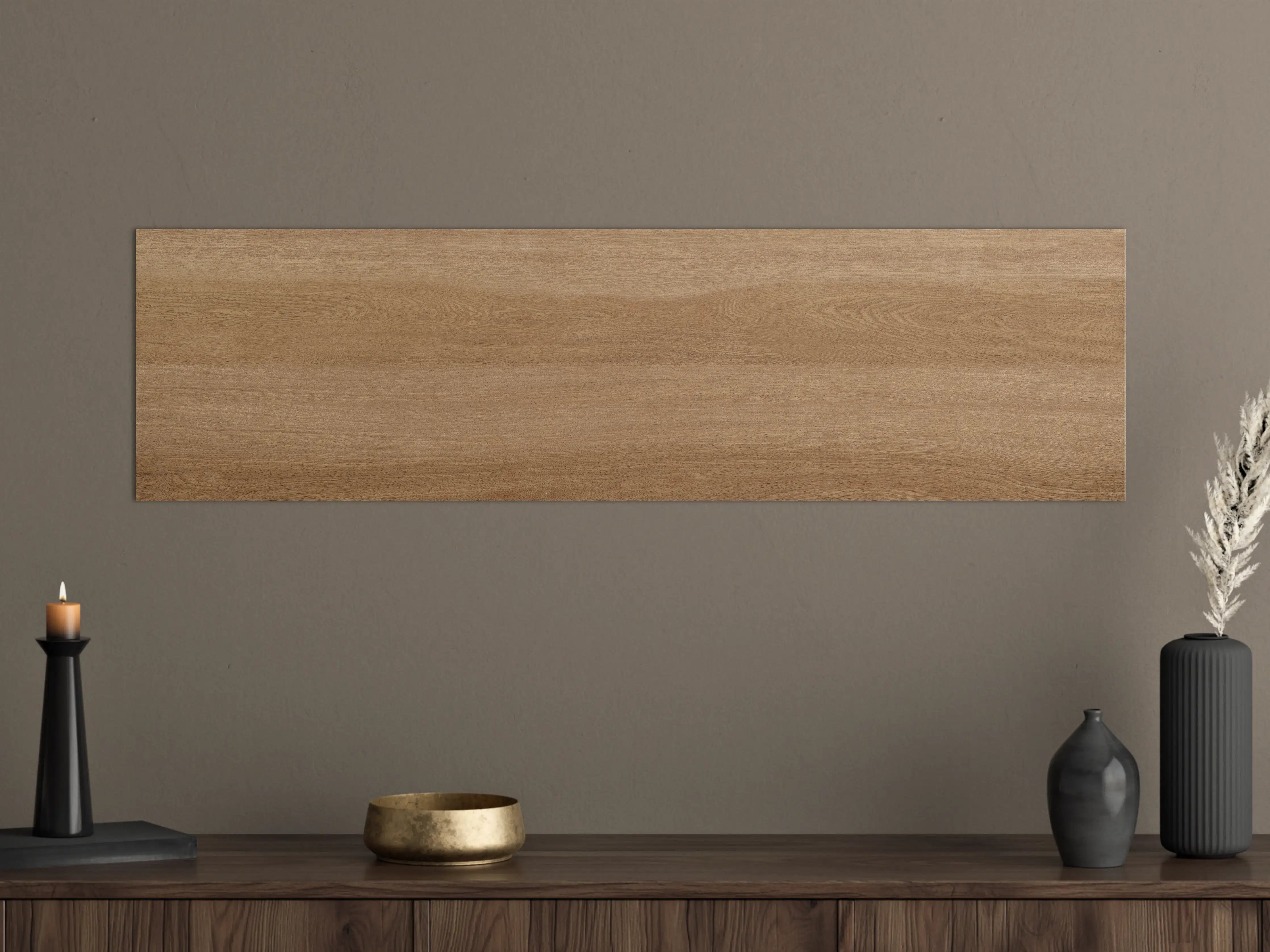 Große Wandbilder - Braunes Holzfliesen Muster