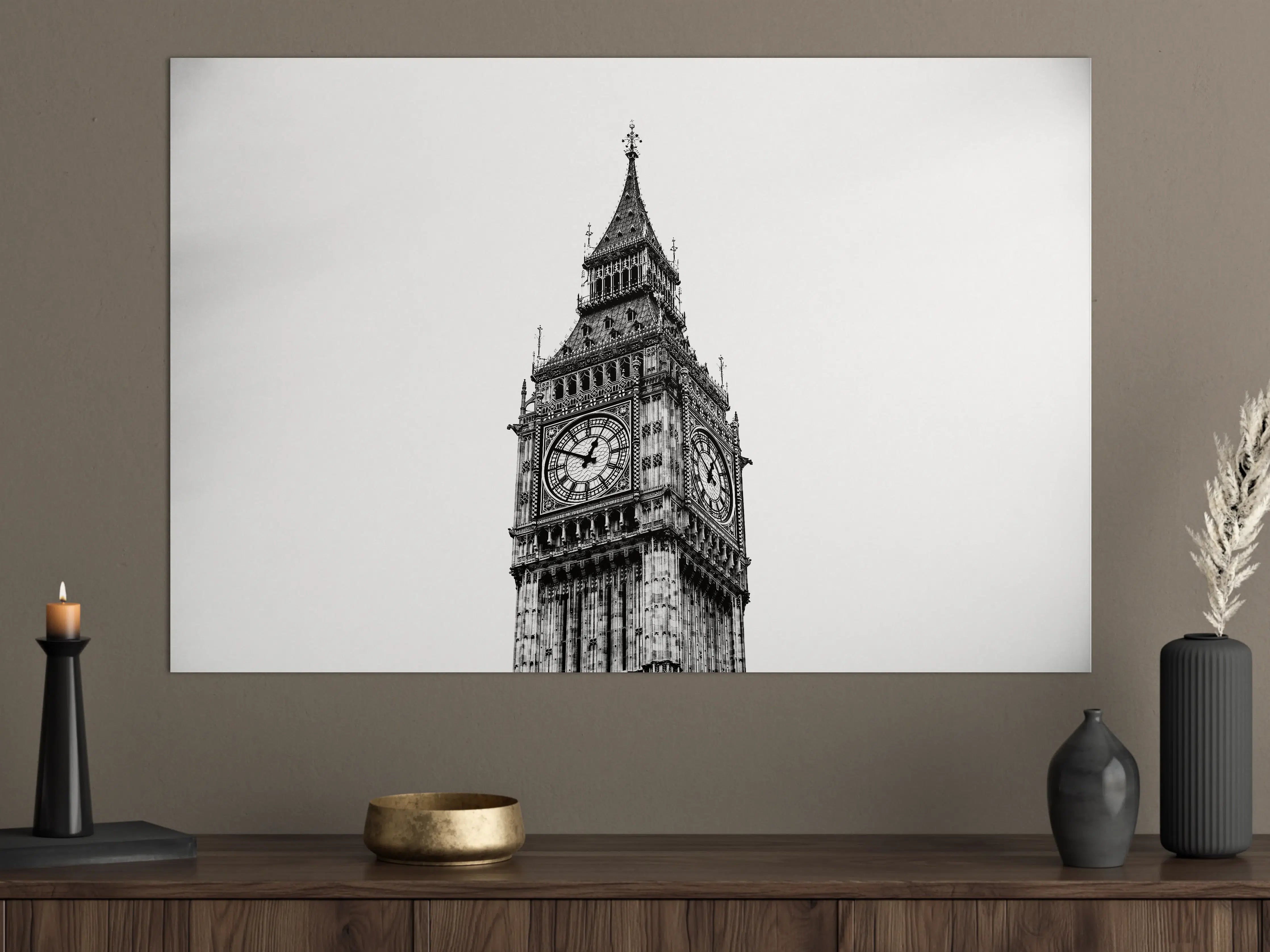 Große Wandbilder - Britischer Wolkenkratzer mit Uhrturm