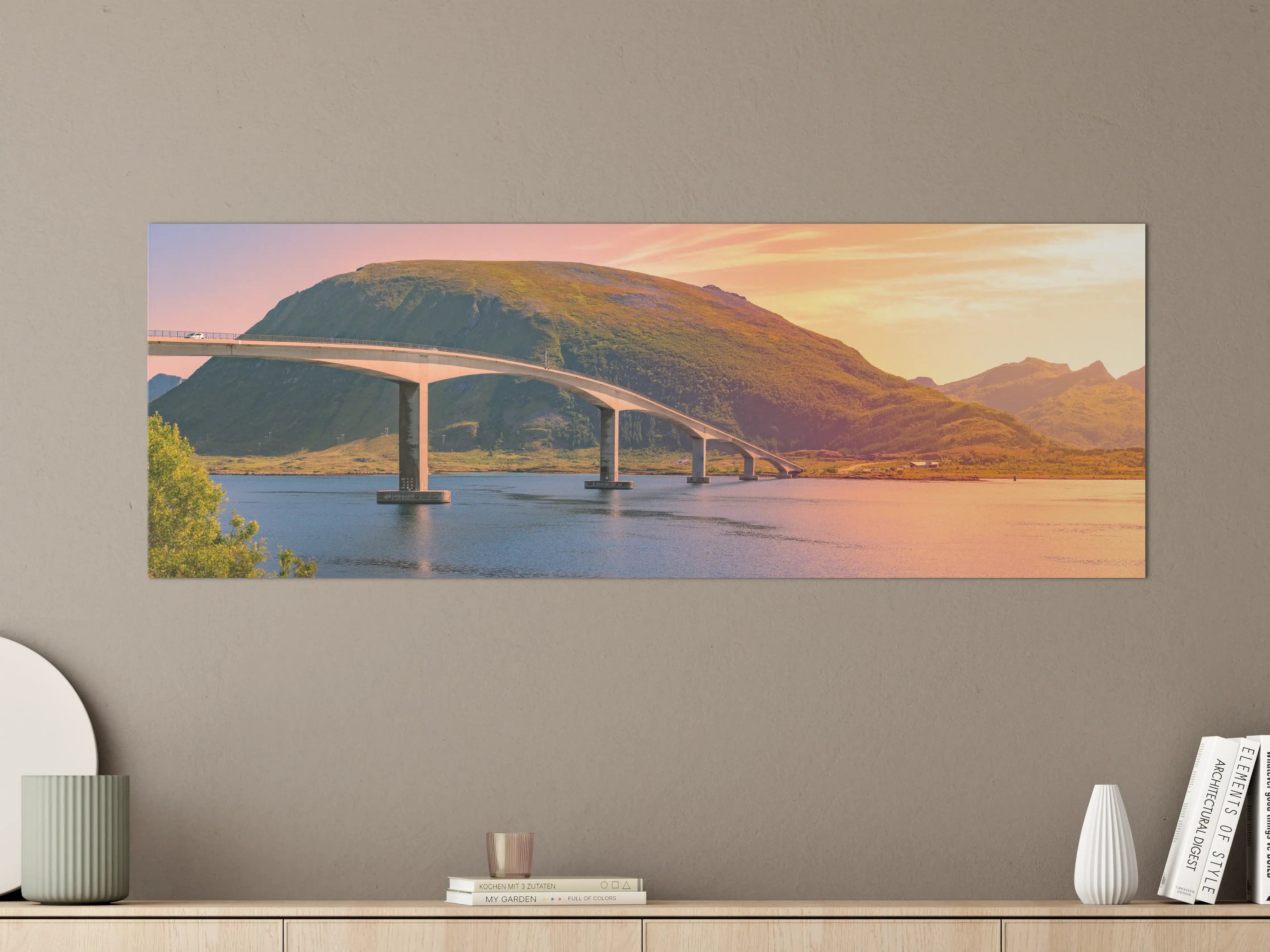 Große Wandbilder - Brückenstraße in Norwegen