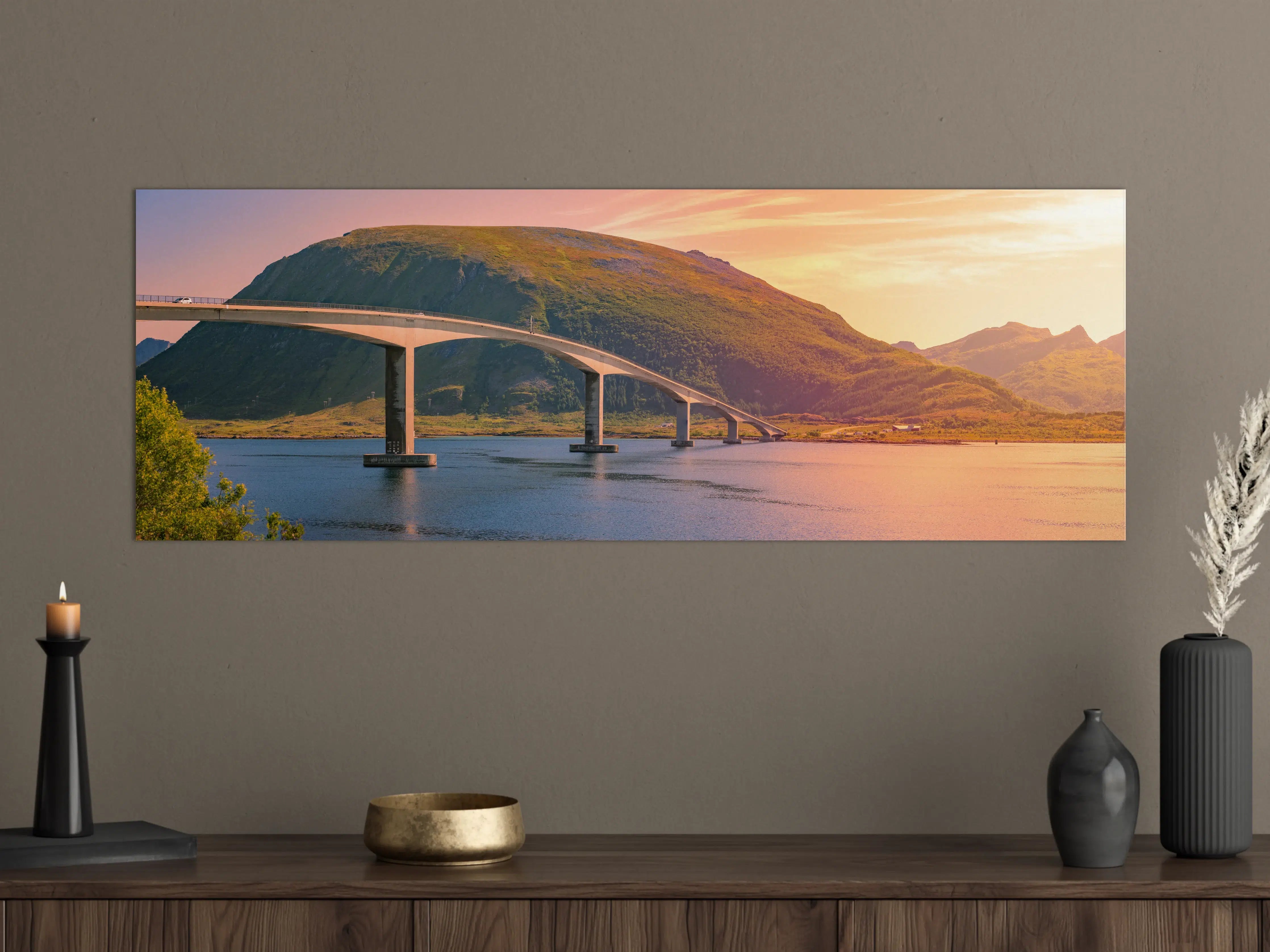 Große Wandbilder - Brückenstraße in Norwegen