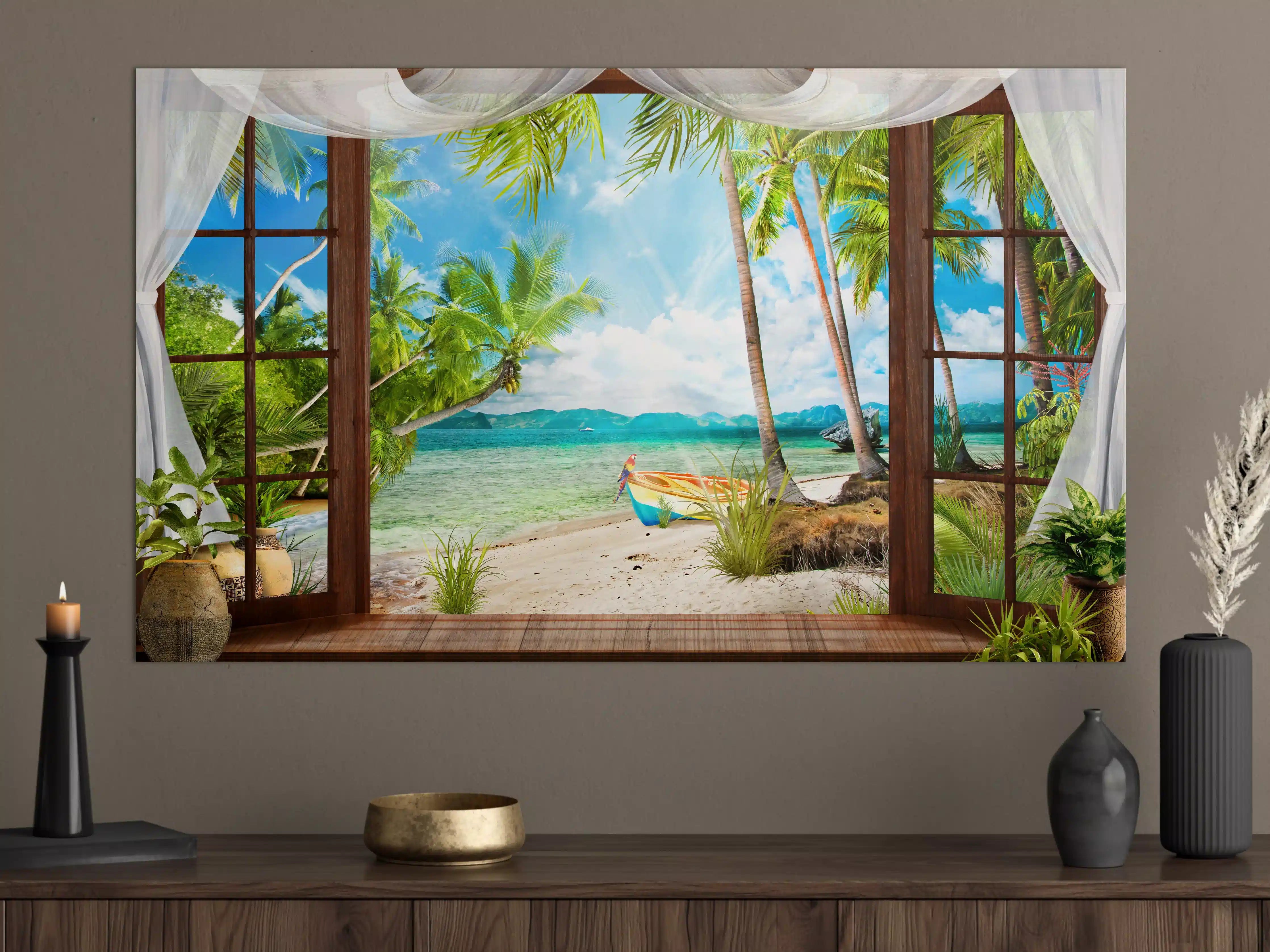 Große Wandbilder - Bungalow mit Blick aufs Meer