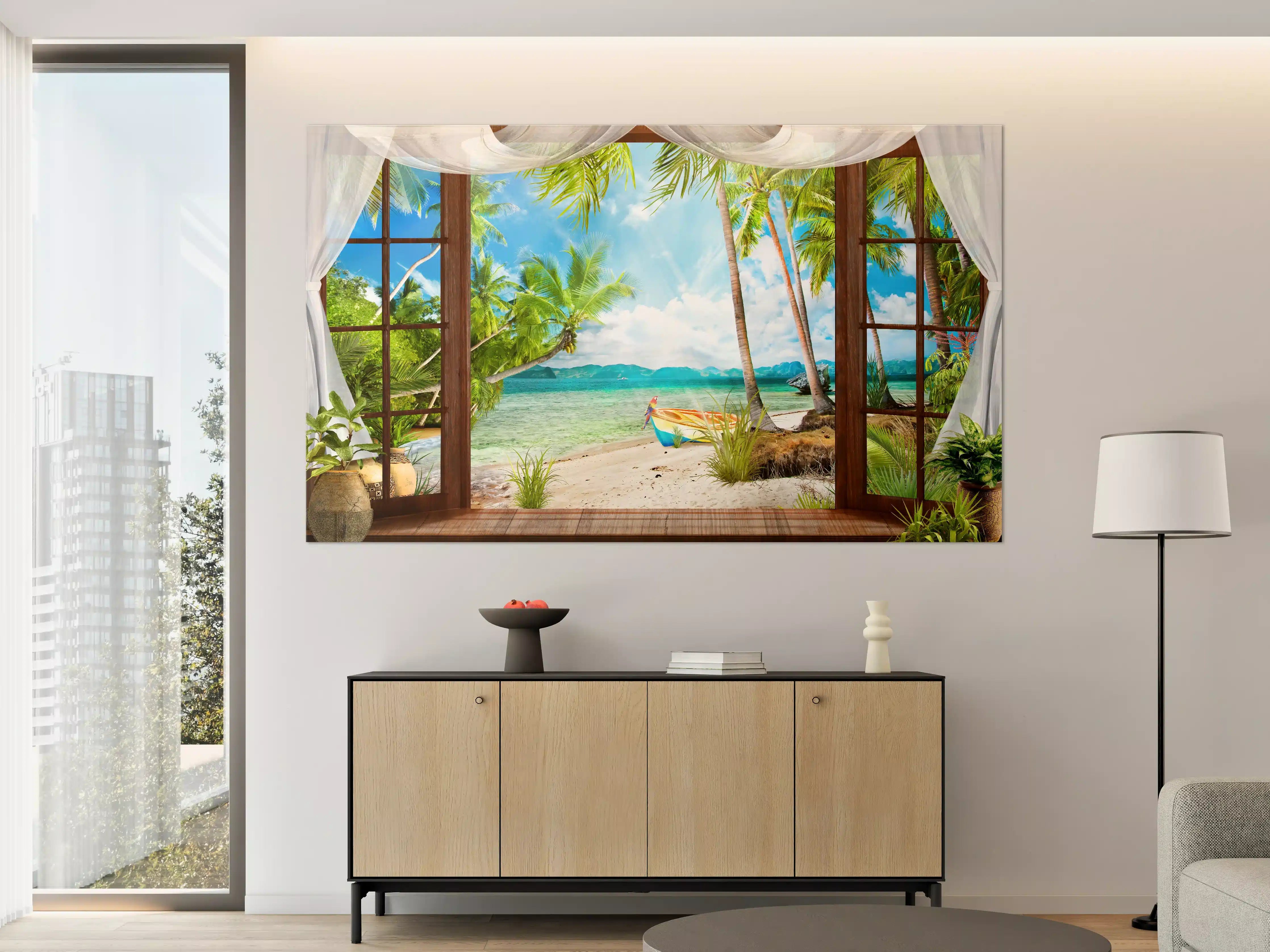 Große Wandbilder - Bungalow mit Blick aufs Meer