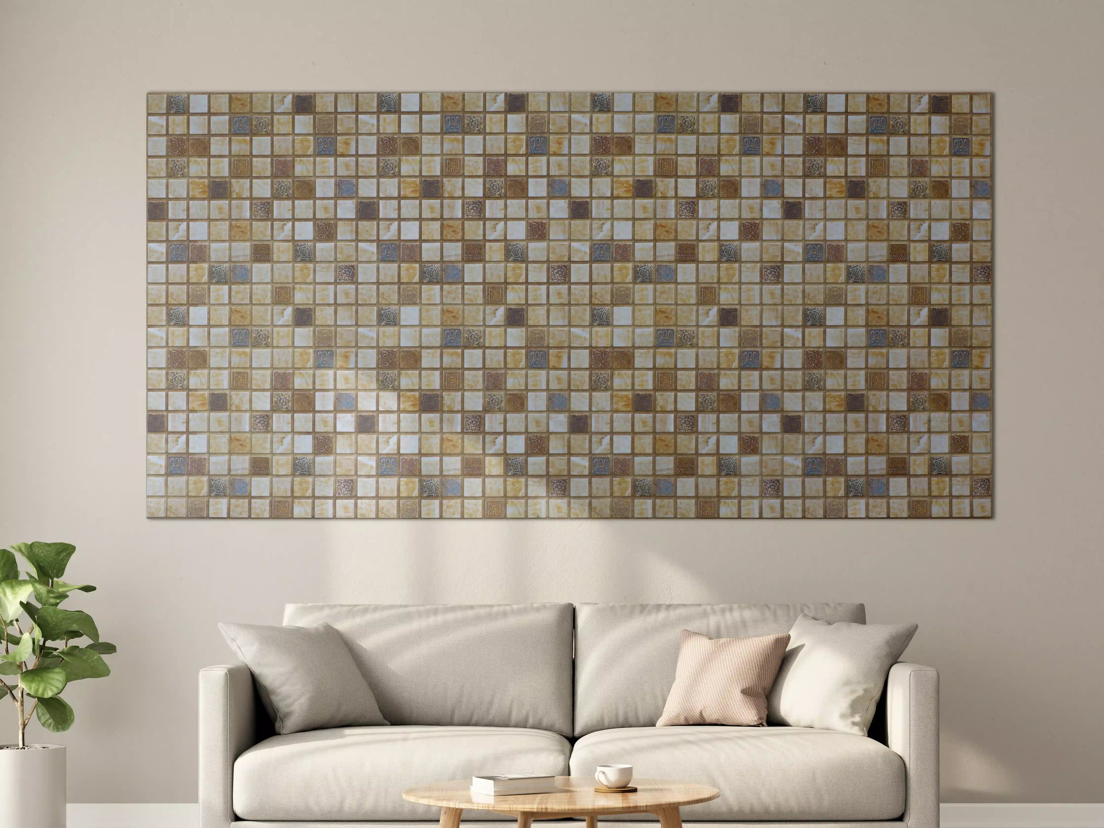 Große Wandbilder - Bunt Mosaik Fliesen Design
