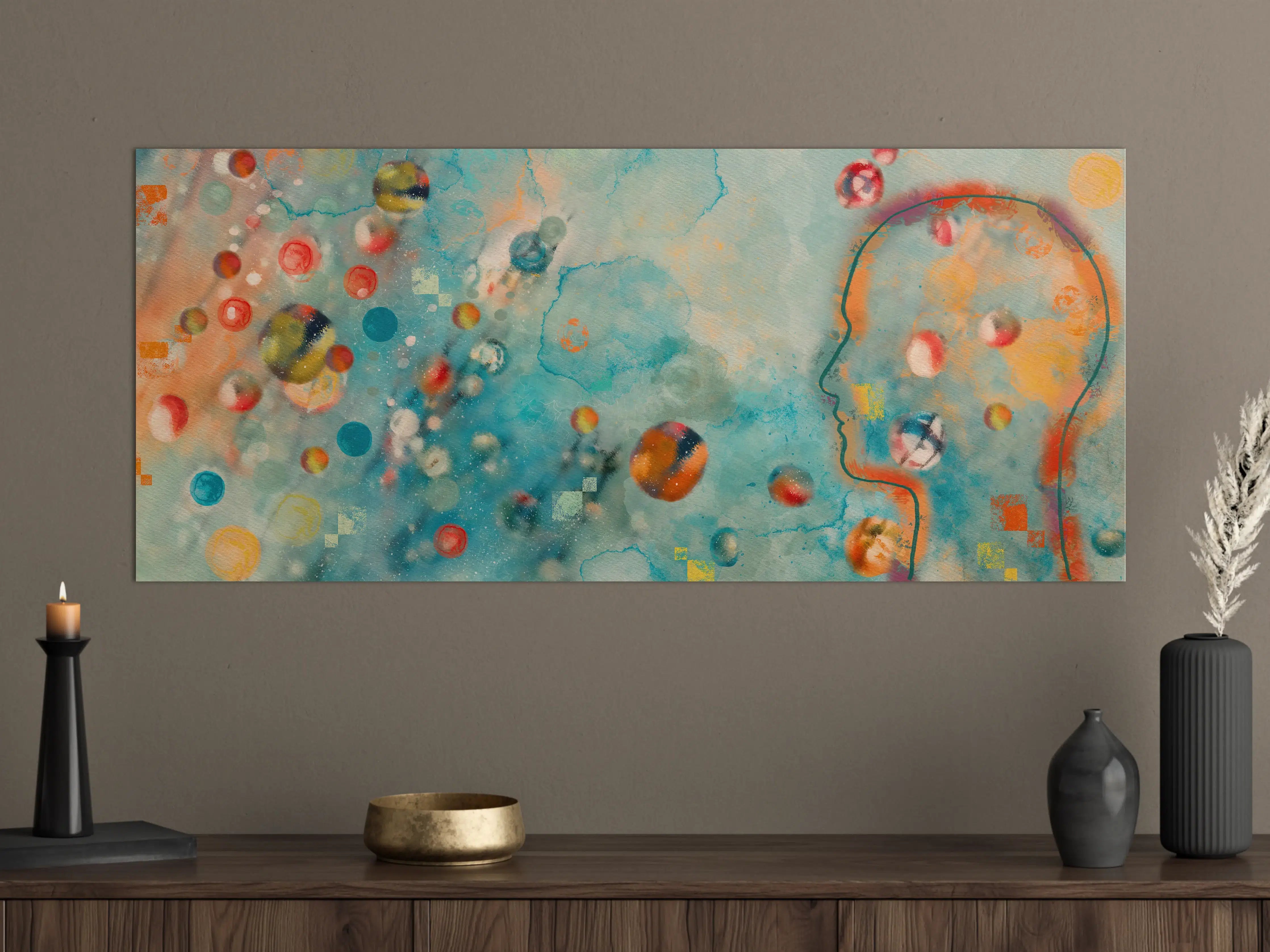 Große Wandbilder - Bunte Aquarellkonzept Kunst