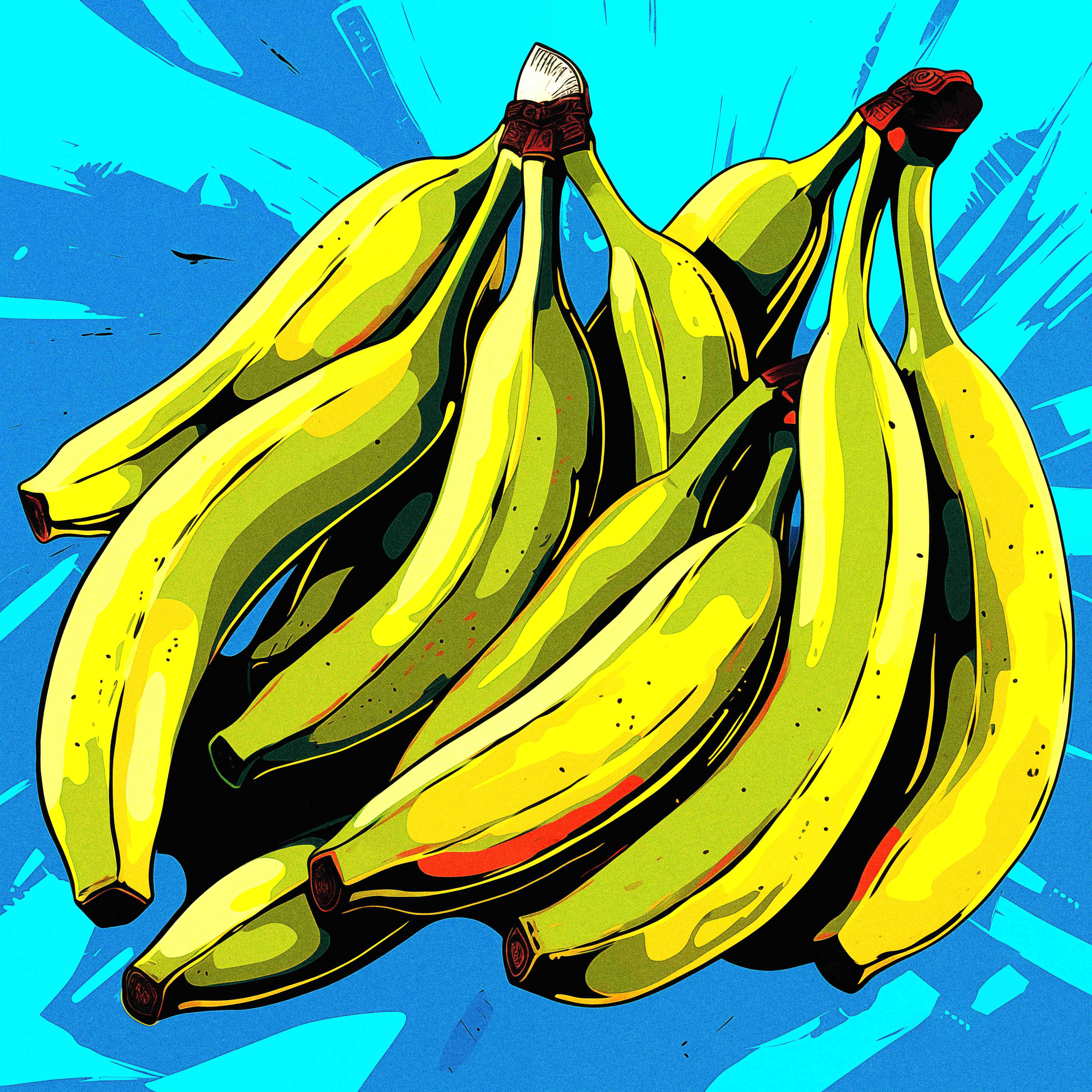 Große Wandbilder-Bunte Bananen in Pop-Art-Stil